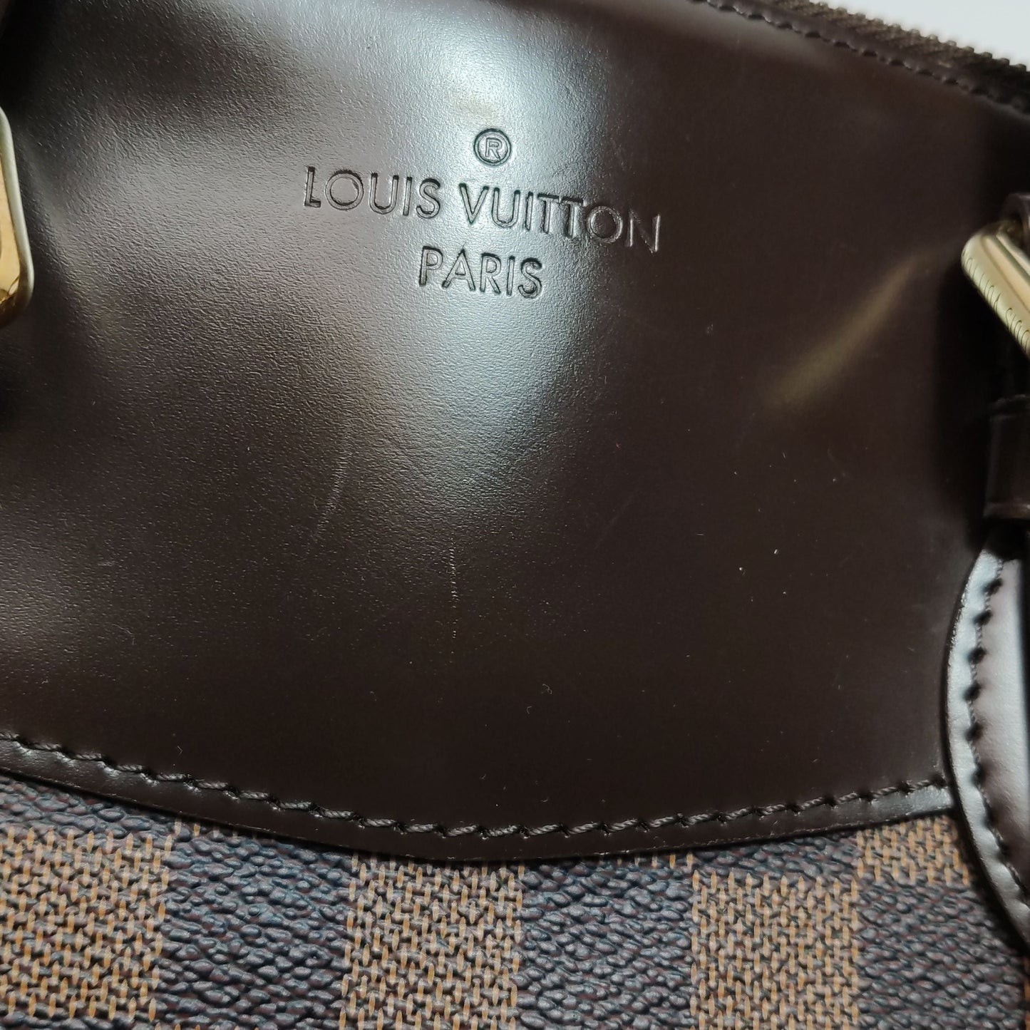 Preloved GLM-Verona Medium Checkered Logo Embellished Tote Shoulder Bag 250410781142264