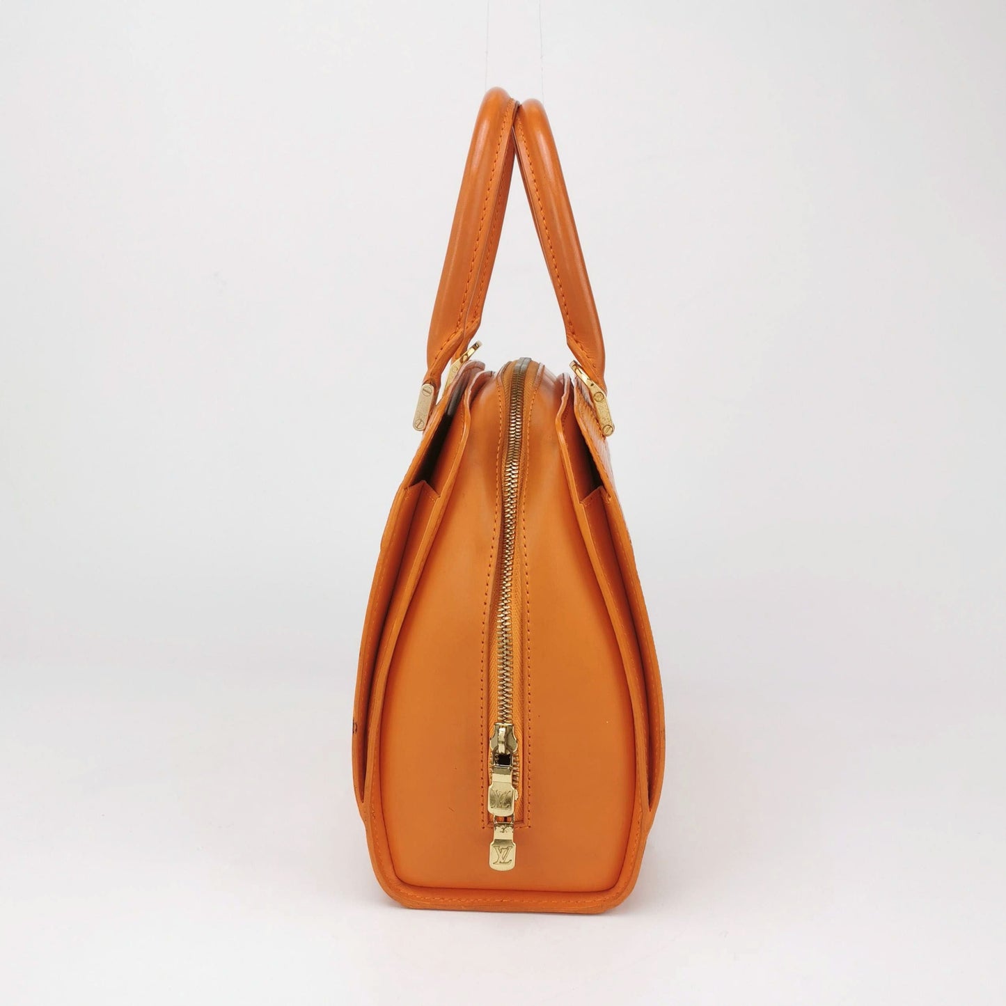 Preloved GLM-Pont Neuf Leather Solid Hidden Zipper Handbag 250409781141803