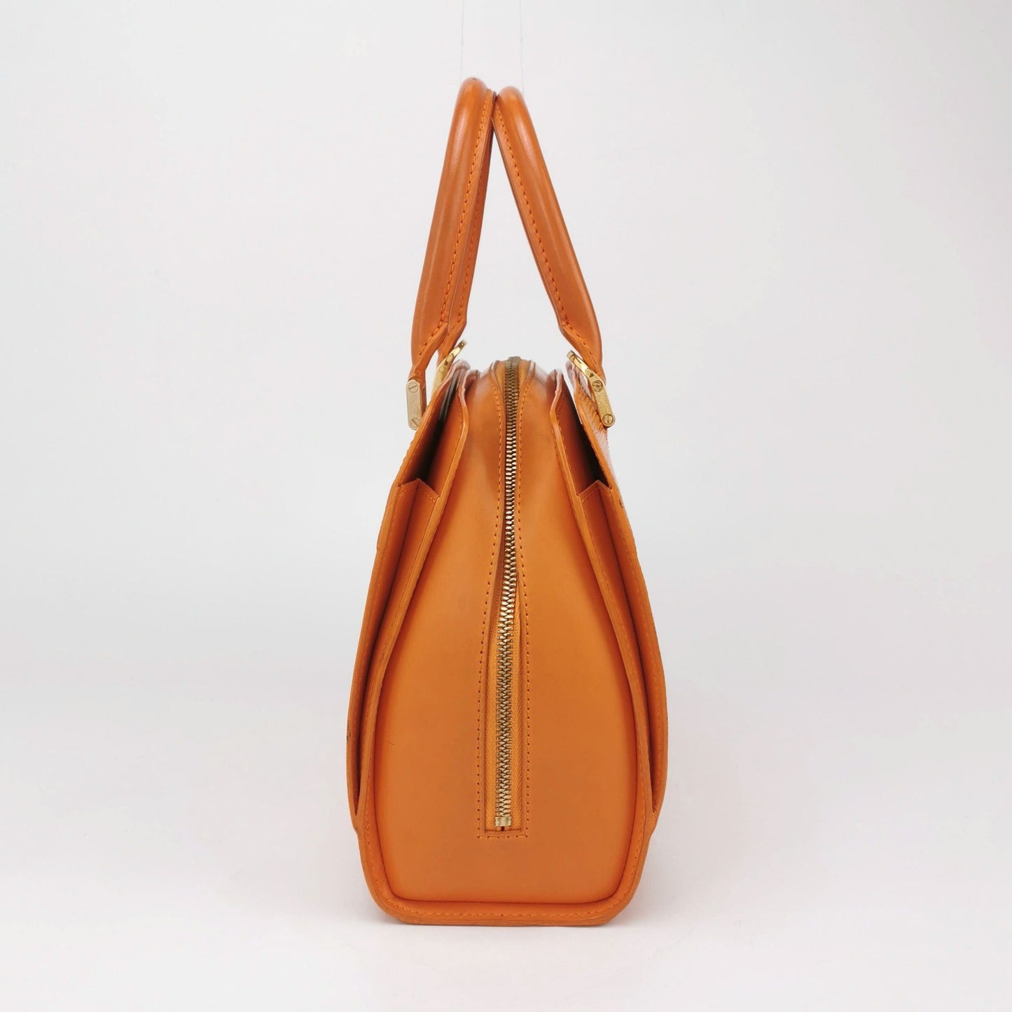 Preloved GLM-Pont Neuf Leather Solid Hidden Zipper Handbag 250409781141803