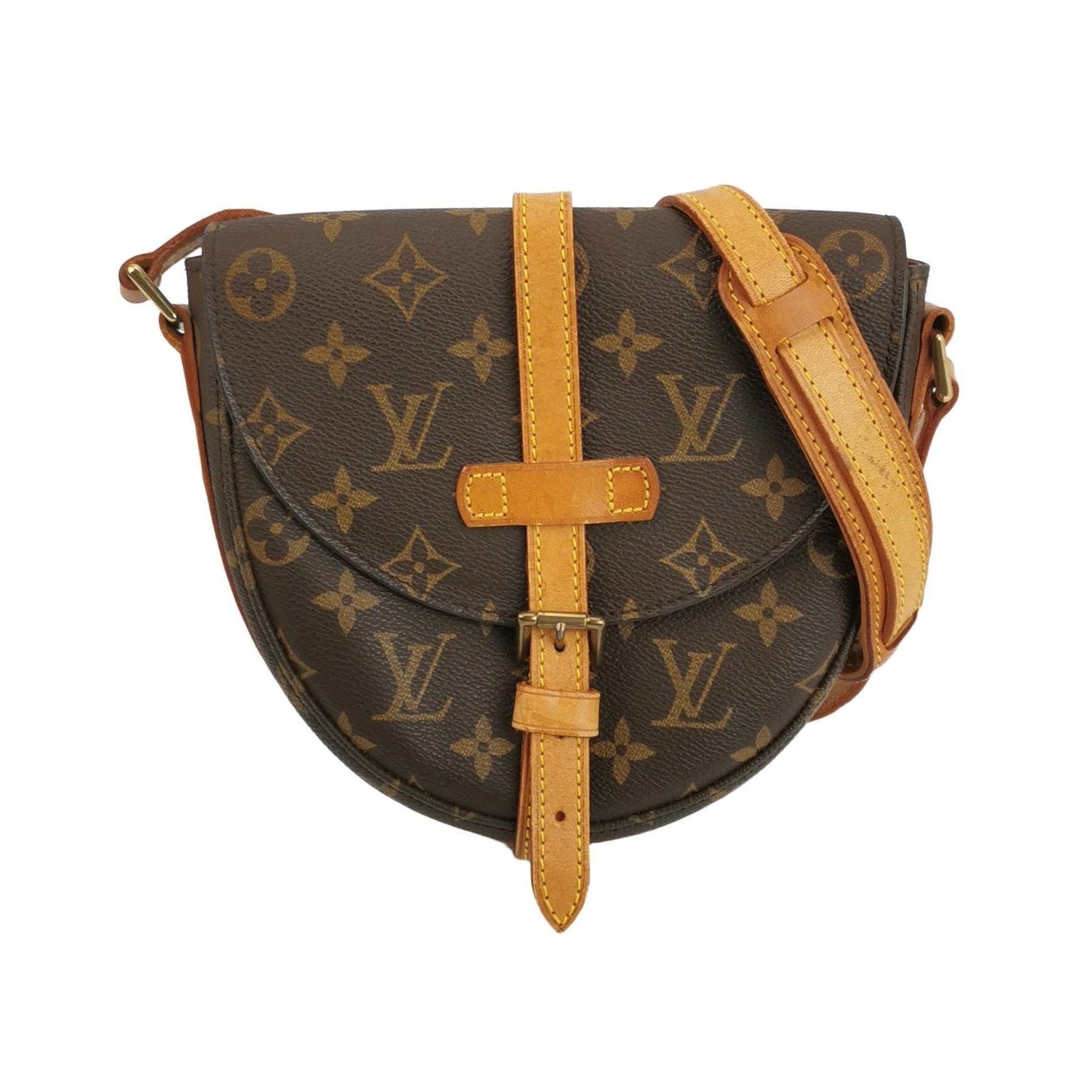 Preloved GLM-Chantilly Shield Bag Monogram Print Buckle Shoulder Bag 250408781139474
