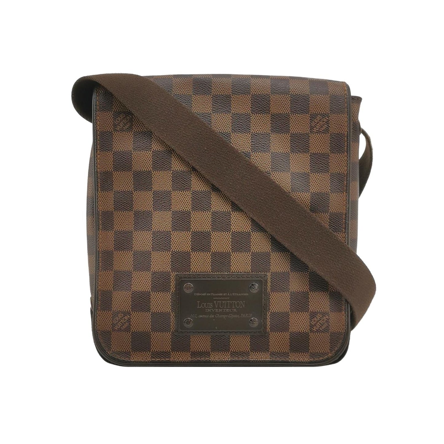 Preloved GLM-Brooklyn Leather Checkerboard Logo Messenger Bag 250411781144437