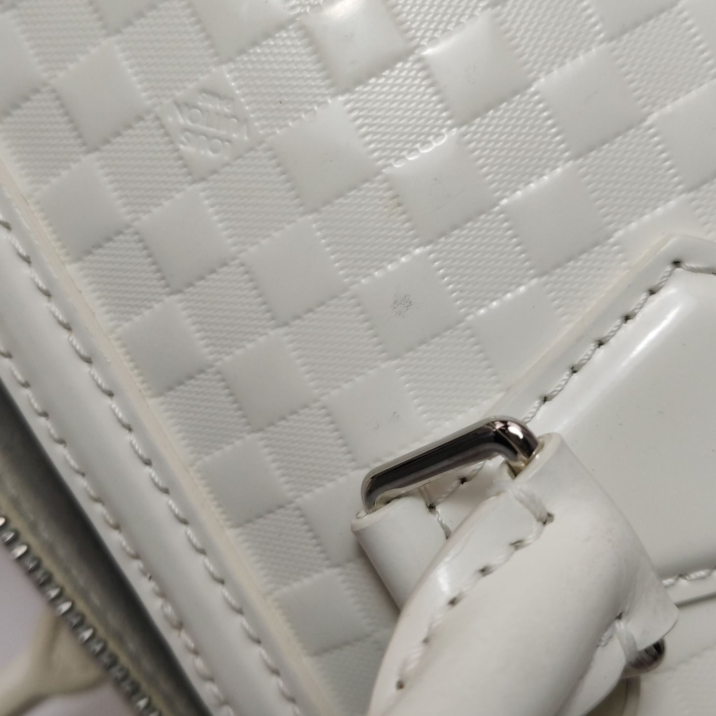 Preloved GLM-Speedy Leather Checkerboard Handbag 250407781138247