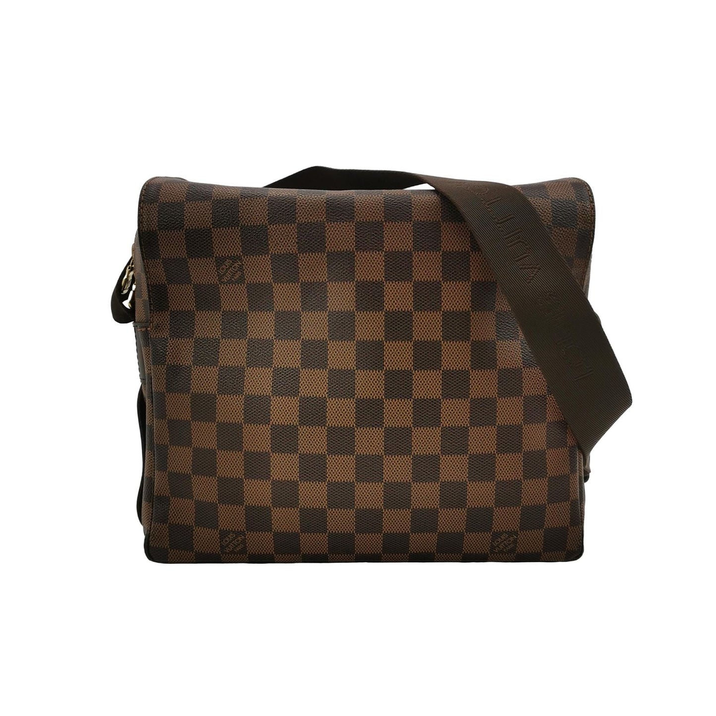 Preloved GLM-Naviglio Leather Checkered Flap Messenger Crossbody Bag 250409781140669
