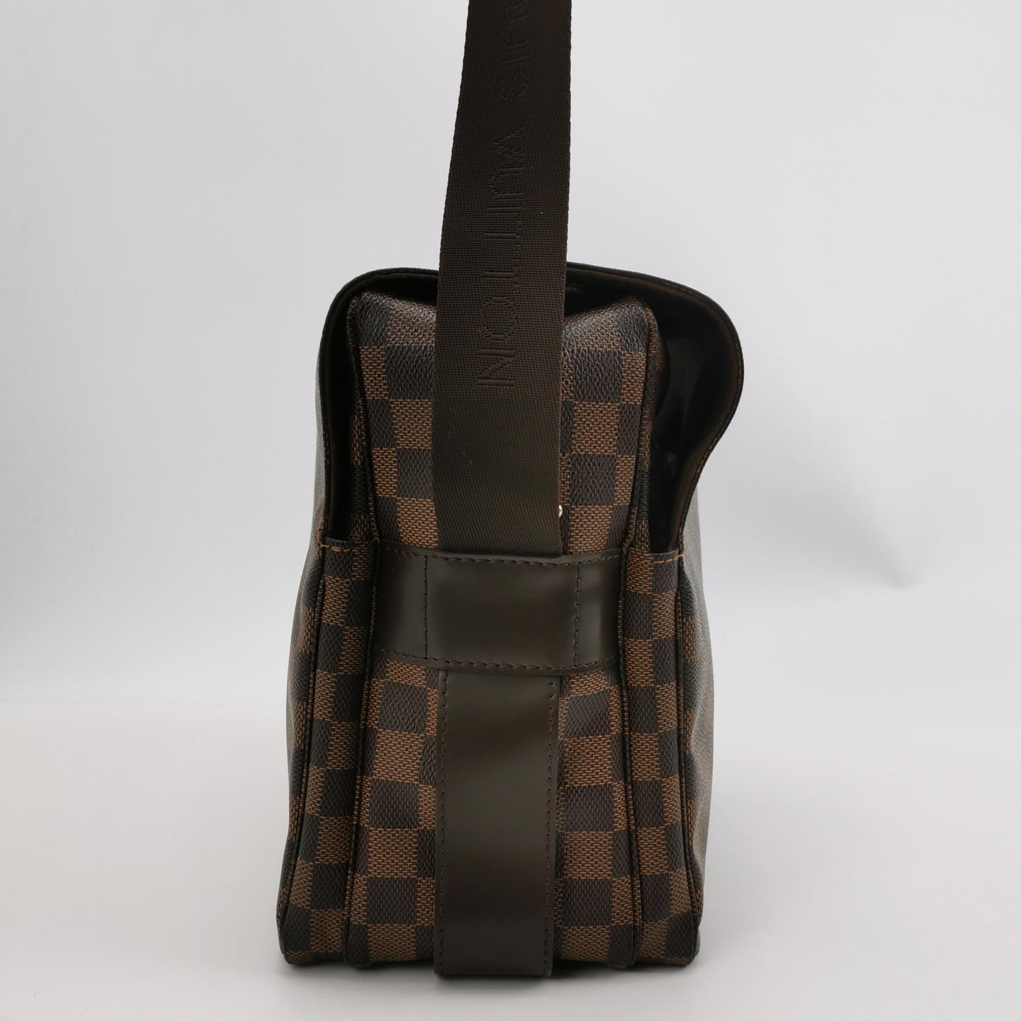 Preloved GLM-Naviglio Leather Checkered Flap Messenger Crossbody Bag 250409781140669