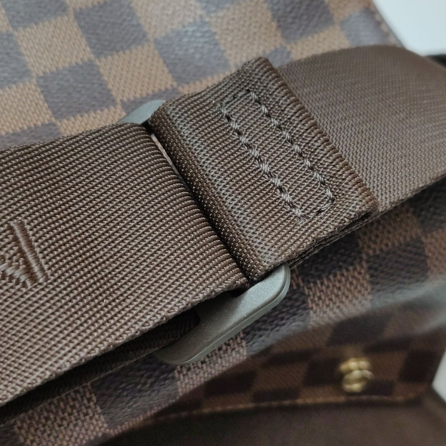 Preloved GLM-Naviglio Leather Checkered Flap Messenger Crossbody Bag 250409781140669