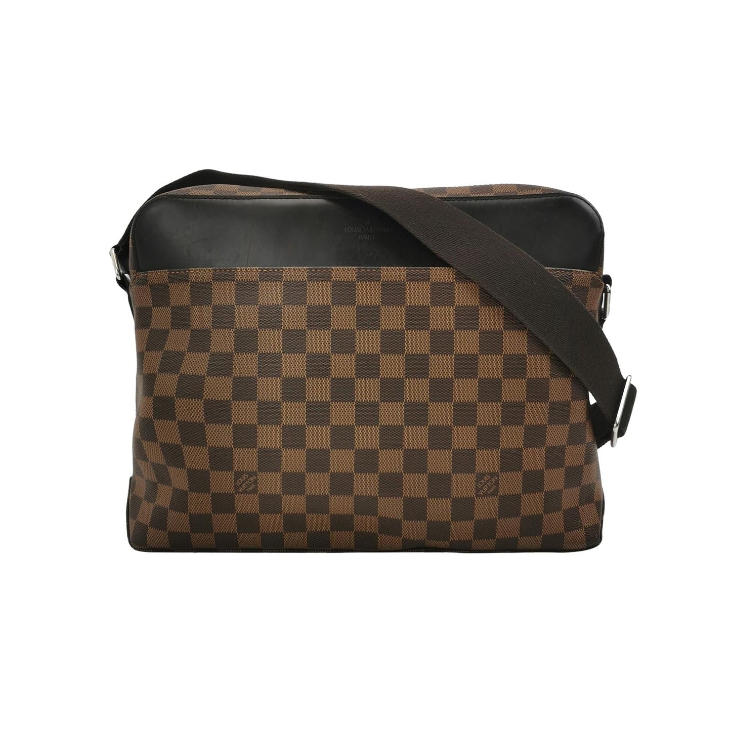 Preloved GLM-Jake Leather Checkerboard Zipper Crossbody Bag 250405781135888