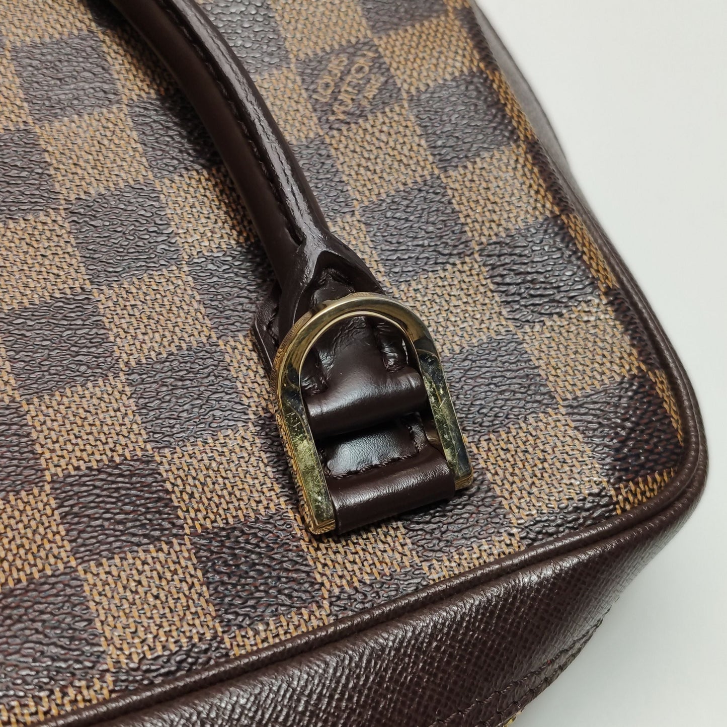 Preloved GLM-Brera Leather Checkered Box Bag Handbag 250405781135480