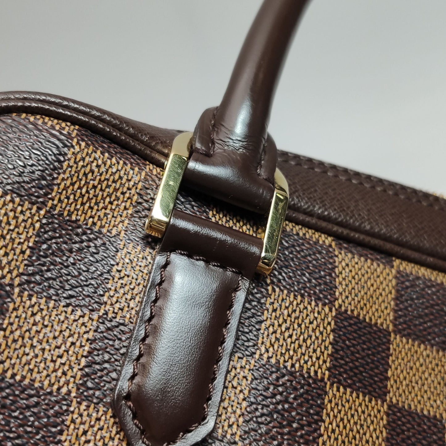 Preloved GLM-Brera Leather Checkered Box Bag Handbag 250405781135480