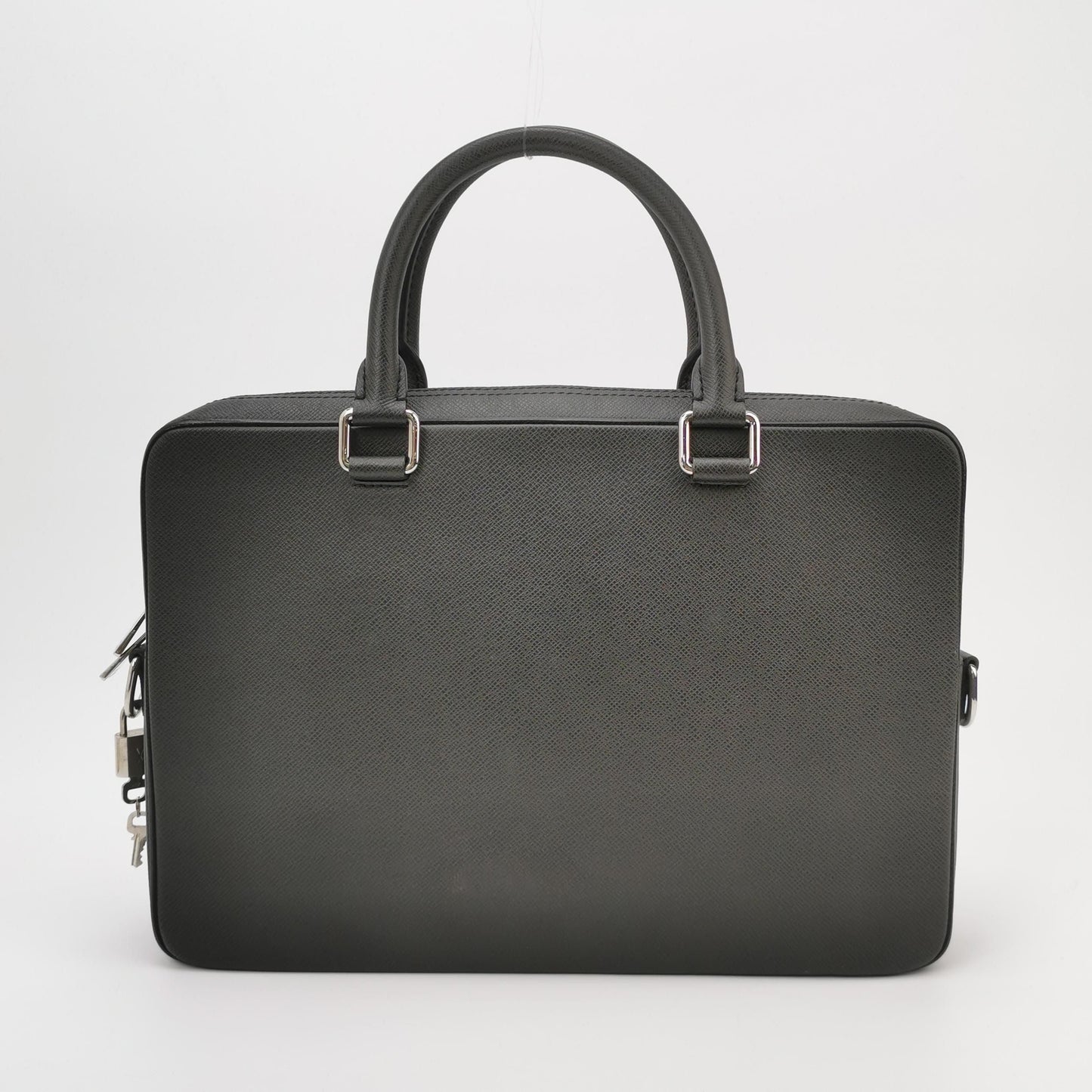 Preloved GLM-Taiga Leather Zip Briefcase Handbag 250406781137096