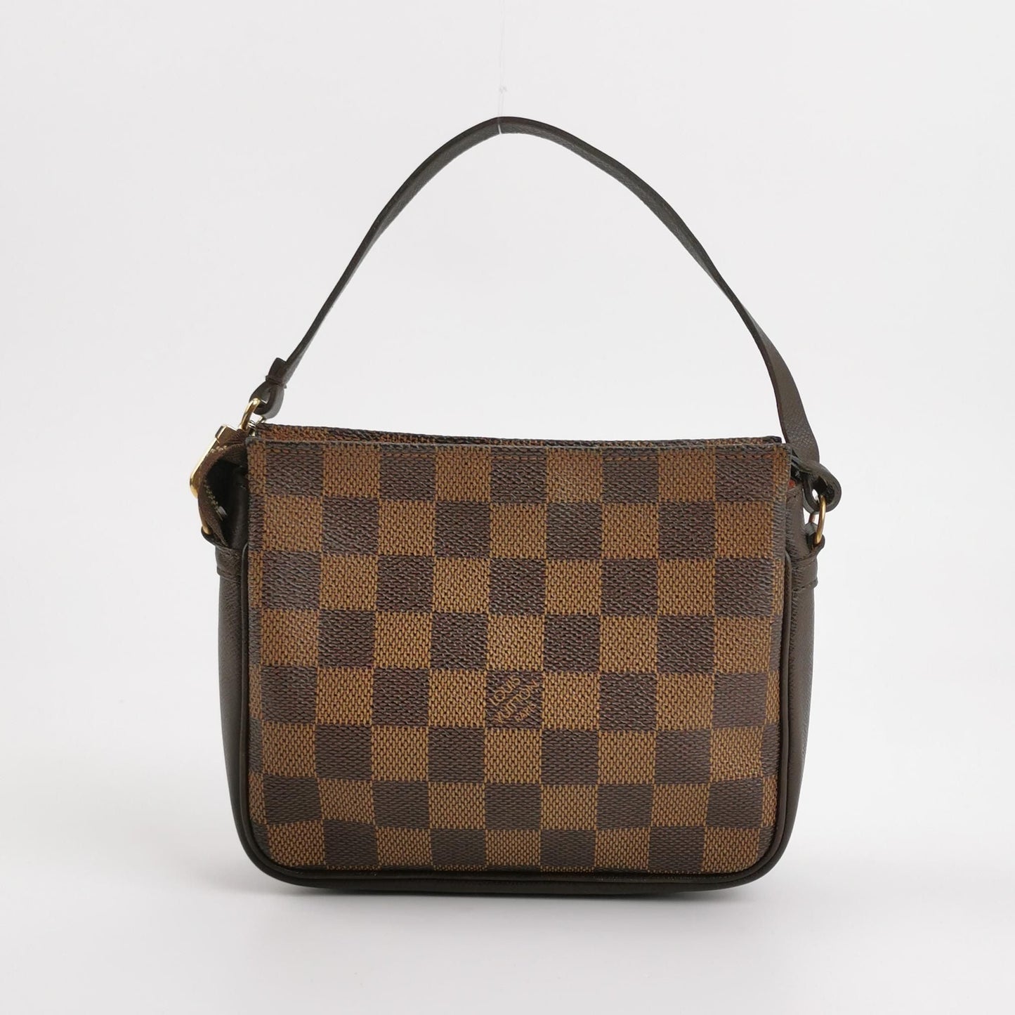 Preloved GLM-Trousse Makeup Leather Checkered  Hobo Handbag 047850300402