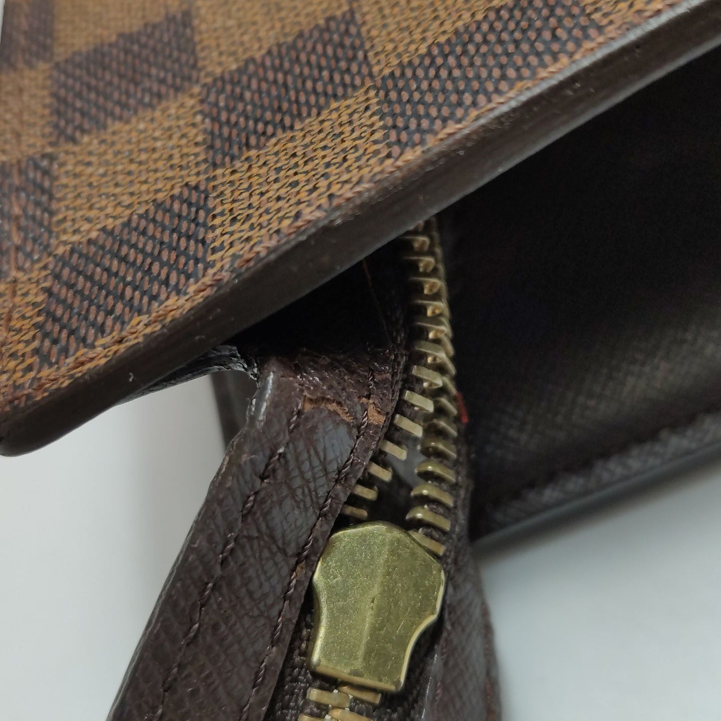 Preloved GLM-Sac Plat Leather Checkerboard  Sheet Music Bag Handbag 250402781131504