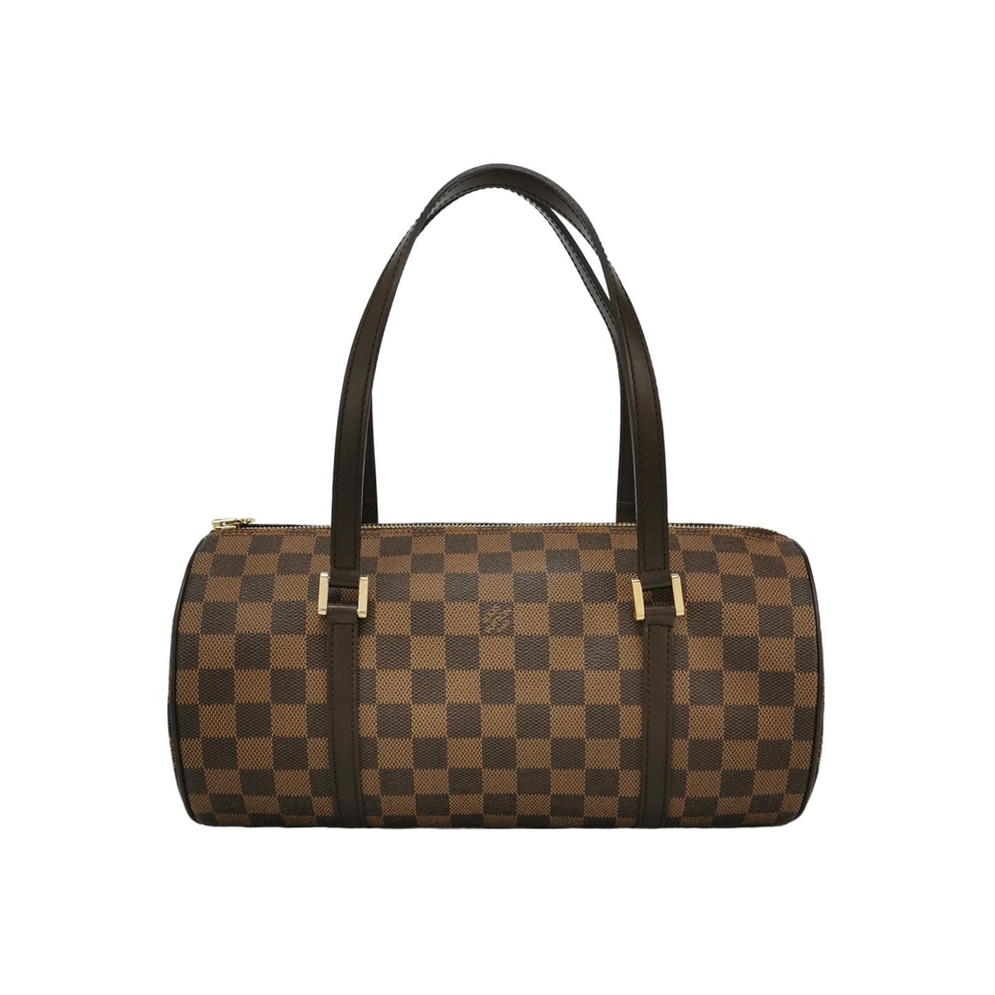 Preloved GLM-Papillon Large Checkerboard Round Barrel Bag 250401781130227