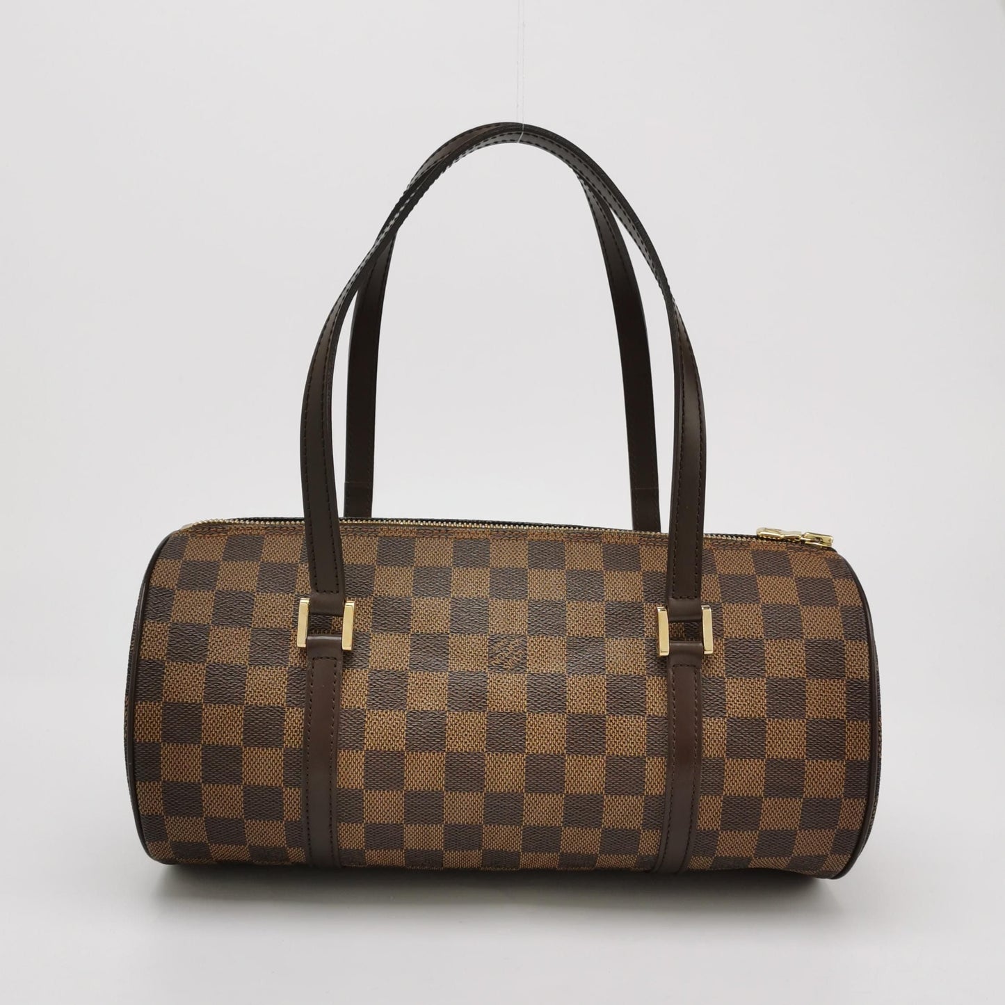 Preloved GLM-Papillon Large Checkerboard Round Barrel Bag 250401781130227