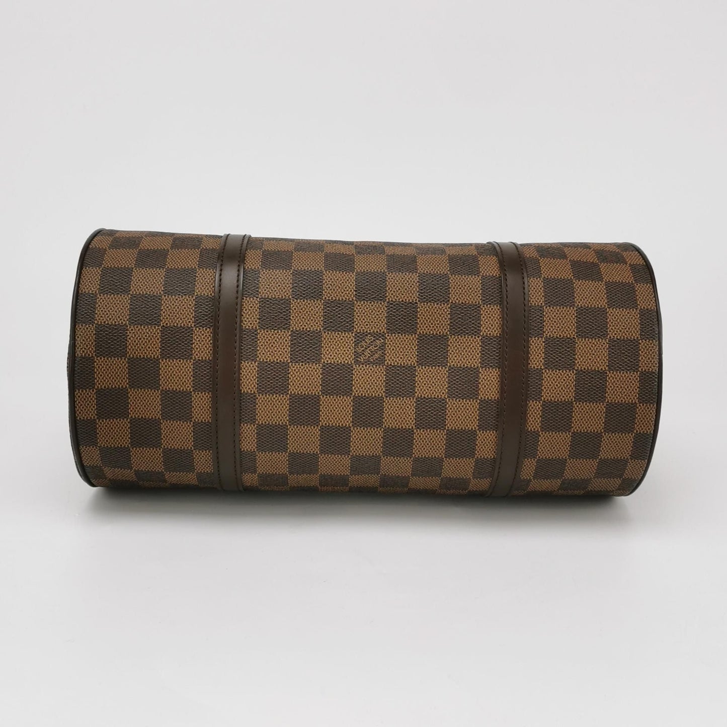 Preloved GLM-Papillon Large Checkerboard Round Barrel Bag 250401781130227
