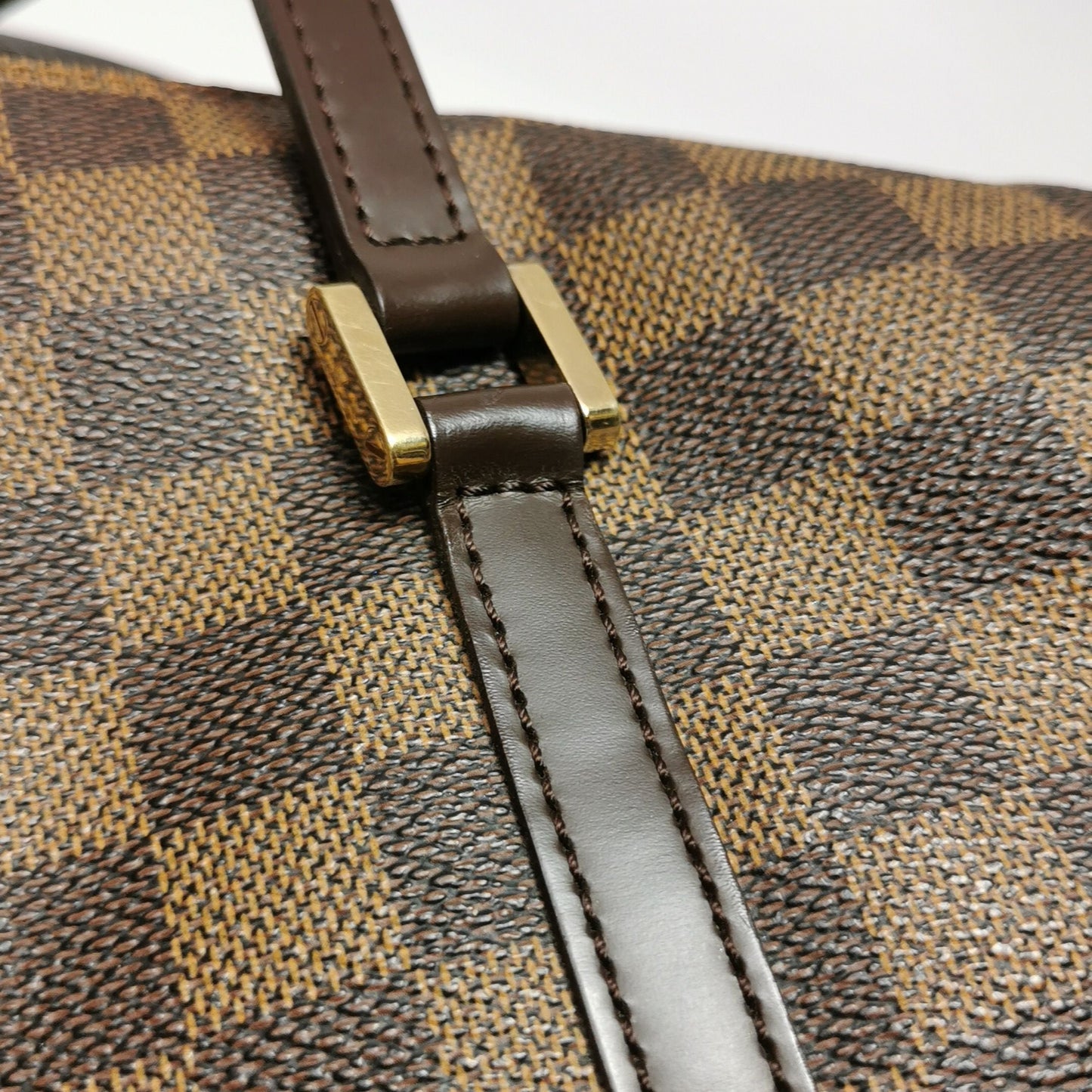 Preloved GLM-Papillon Large Checkerboard Round Barrel Bag 250401781130227