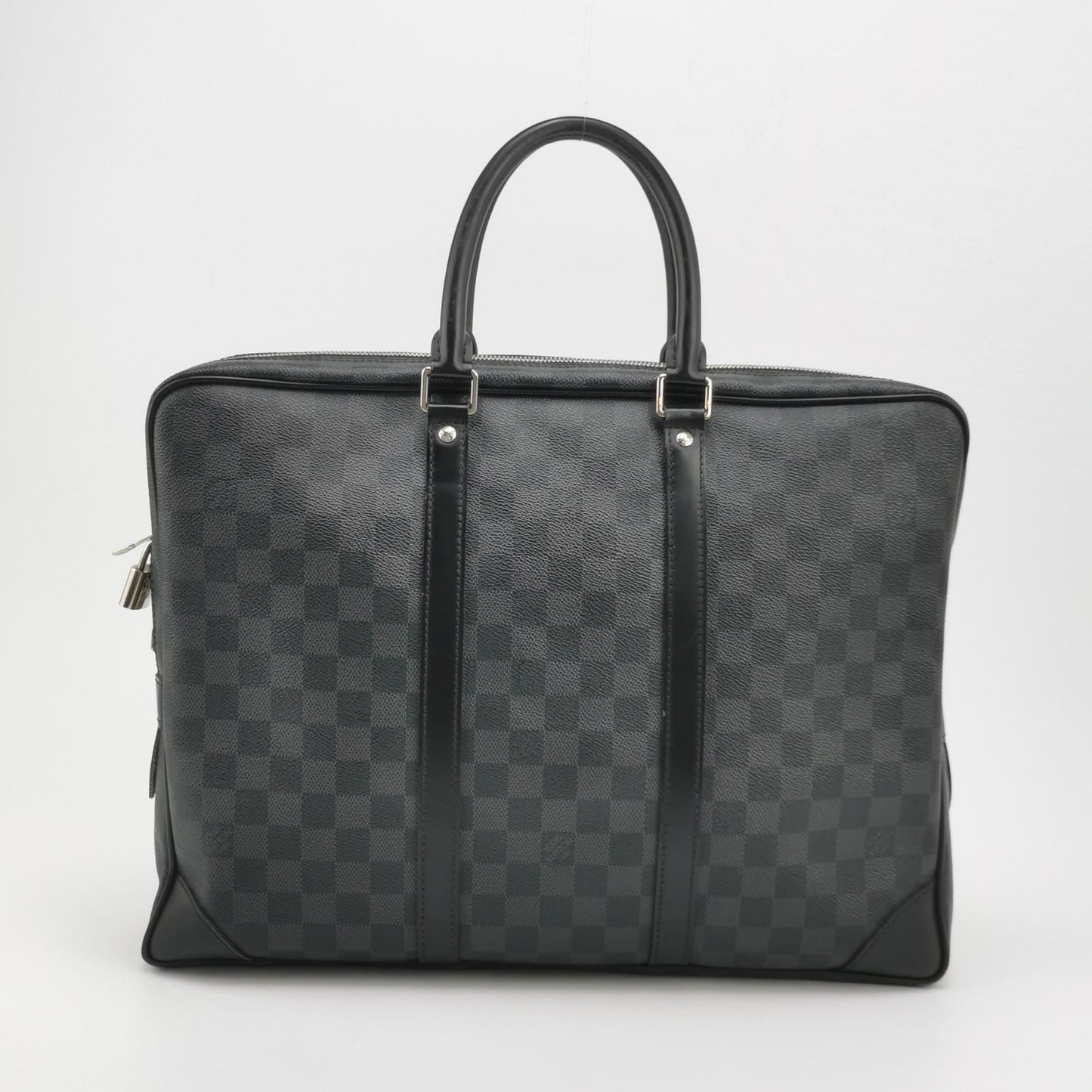 Preloved GLM-Porte-Documents Voyage Leather Checkerboard Handbag 250401781130349