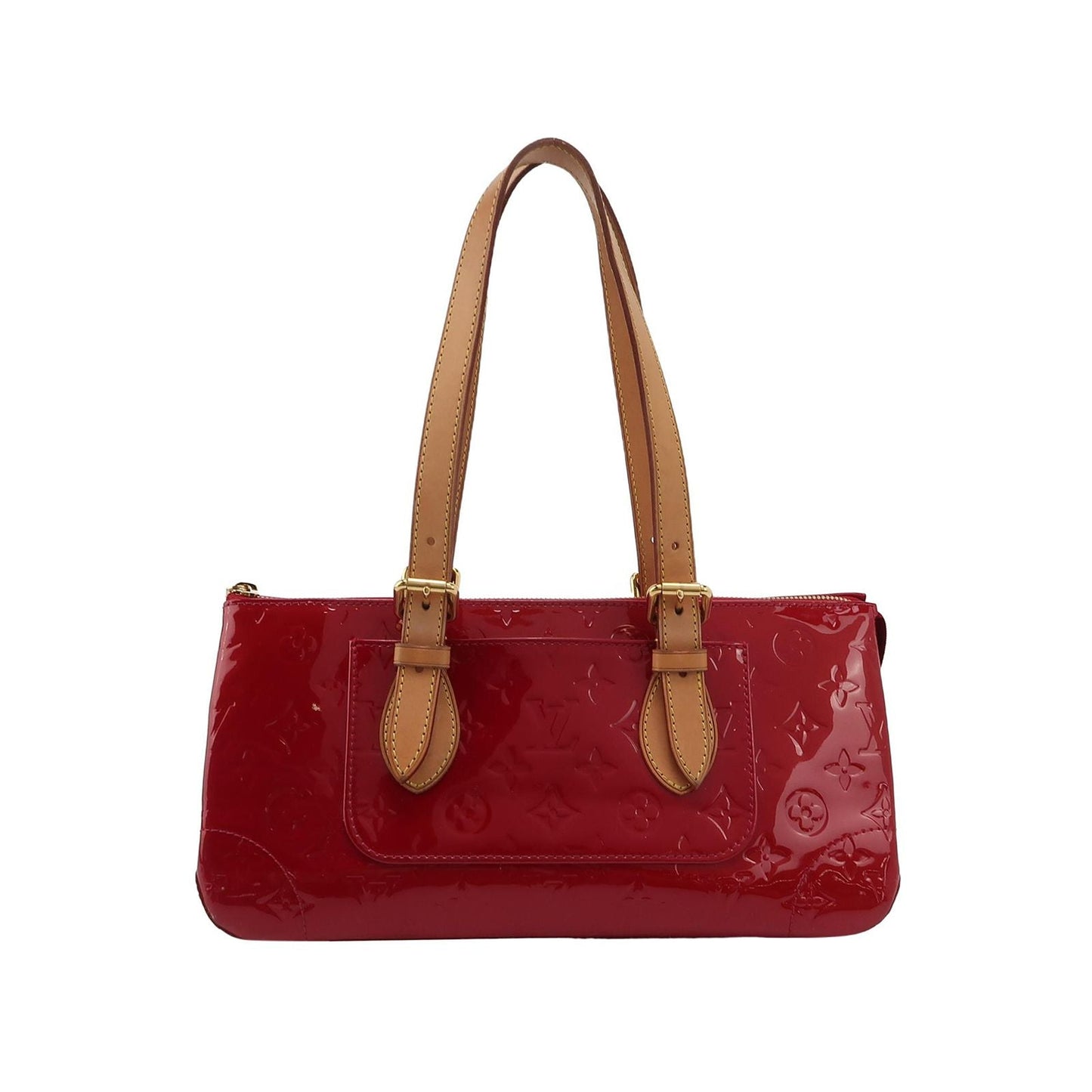 Preloved GLM-Rosewood Patent Leather and Vegetable-Tanned Monogram Embossed Triangle Shoulder Bag 250330781127737
