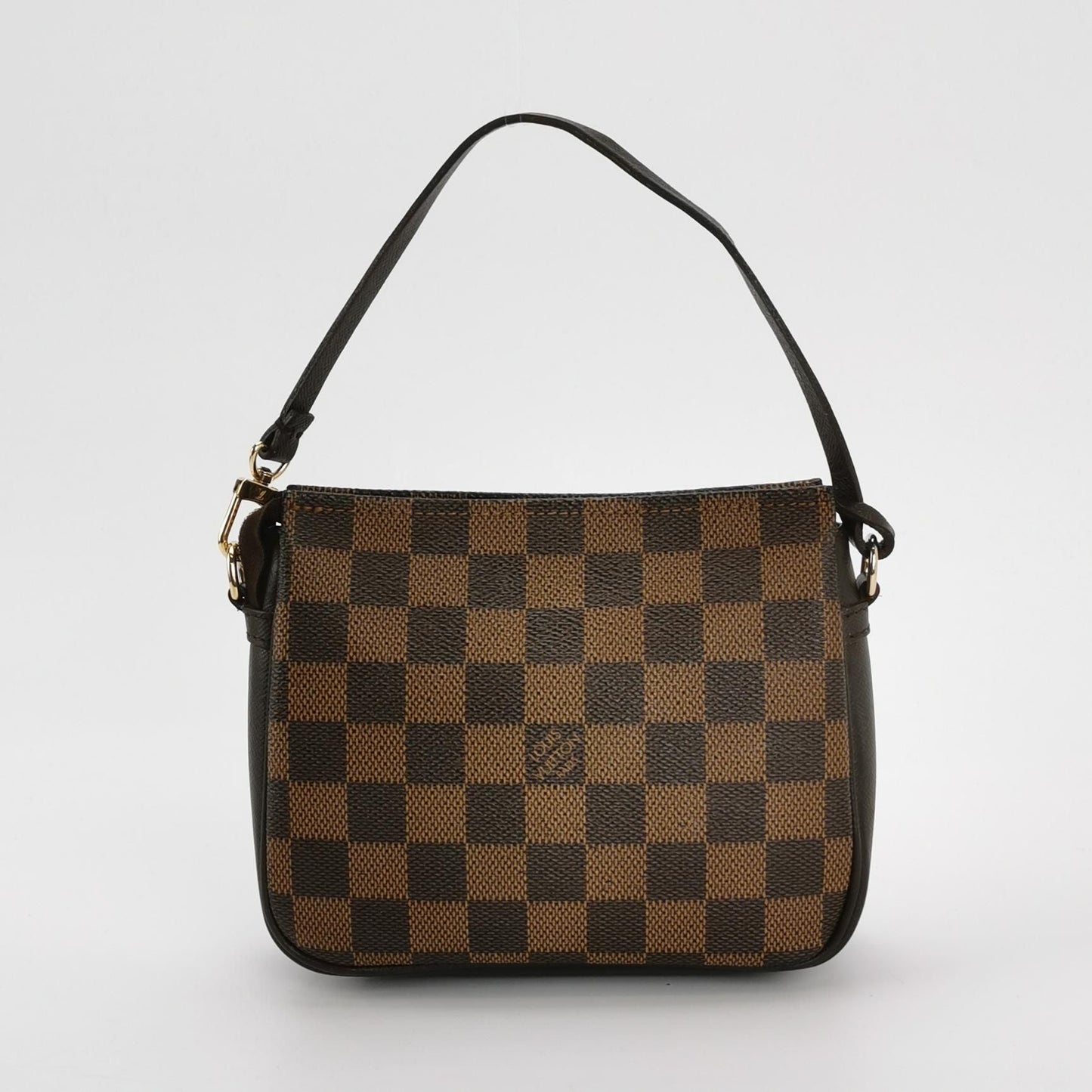 Preloved GLM-Trousse Makeup Leather Checkered Zip  Hobo Handbag 250330781126998