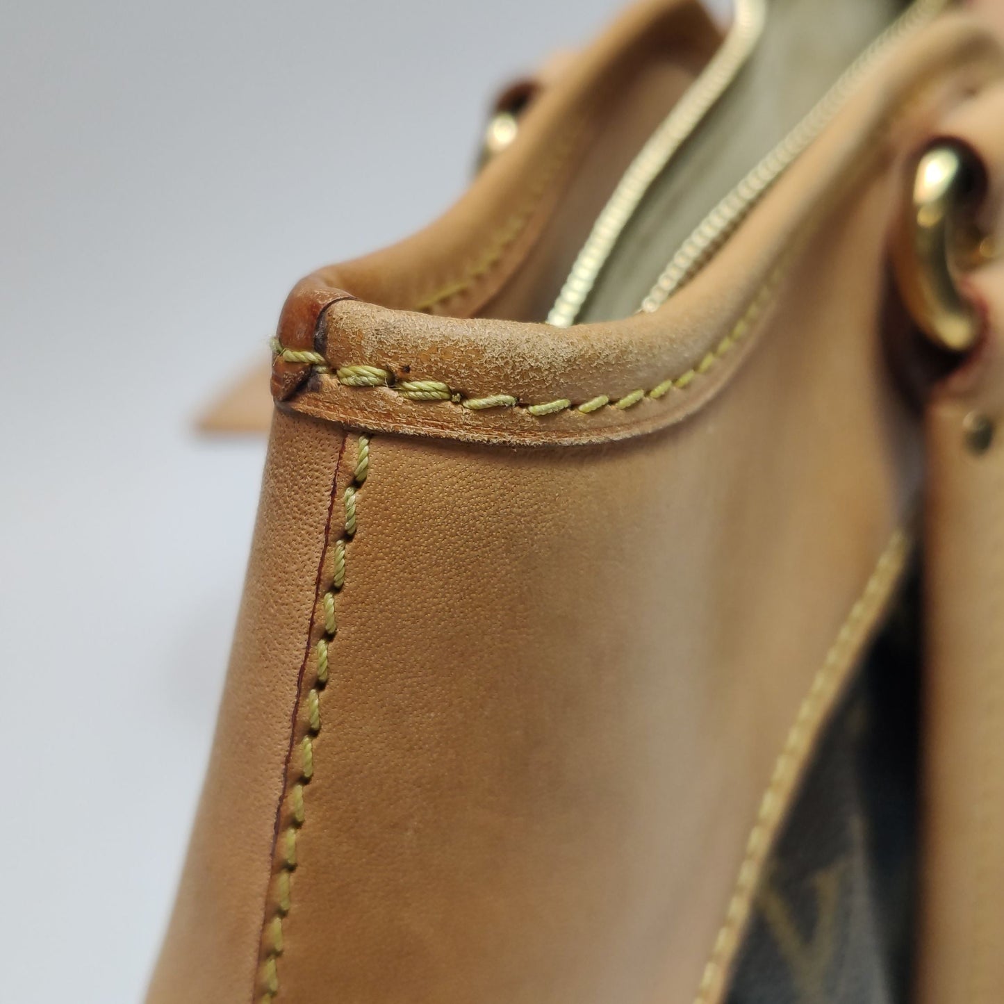 Preloved GLM-Boetie Vegetable Tanned Leather Monogram Pleated Shoulder Bag 250328781124591