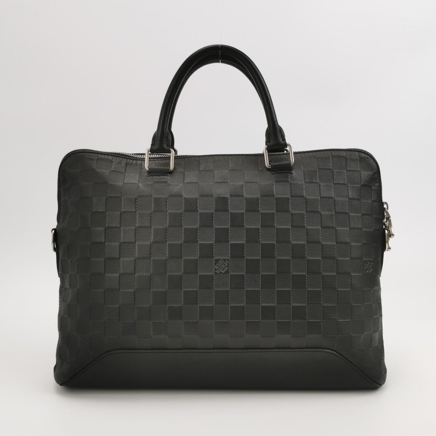 Preloved GLM-Avenue Soft Leather Damier Infini Pattern Zip Top Handle Bag 250326781121958