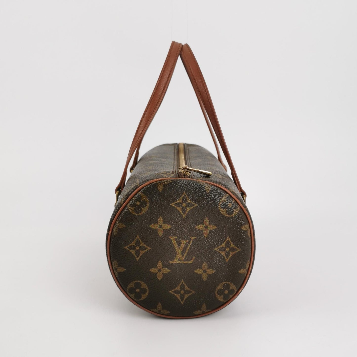 Preloved GLM-Papillon Medium Monogram Canvas  Round Barrel Handbag 250327781123160