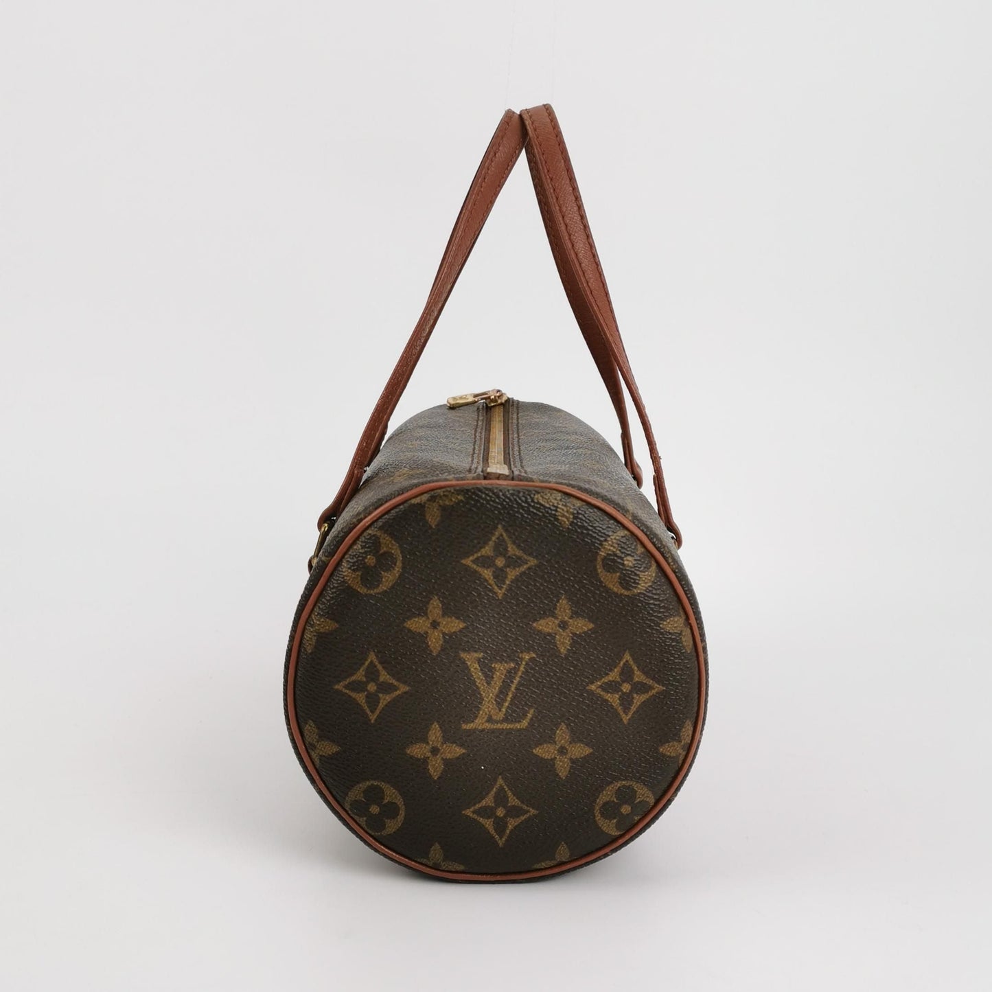 Preloved GLM-Papillon Medium Monogram Canvas  Round Barrel Handbag 250327781123160