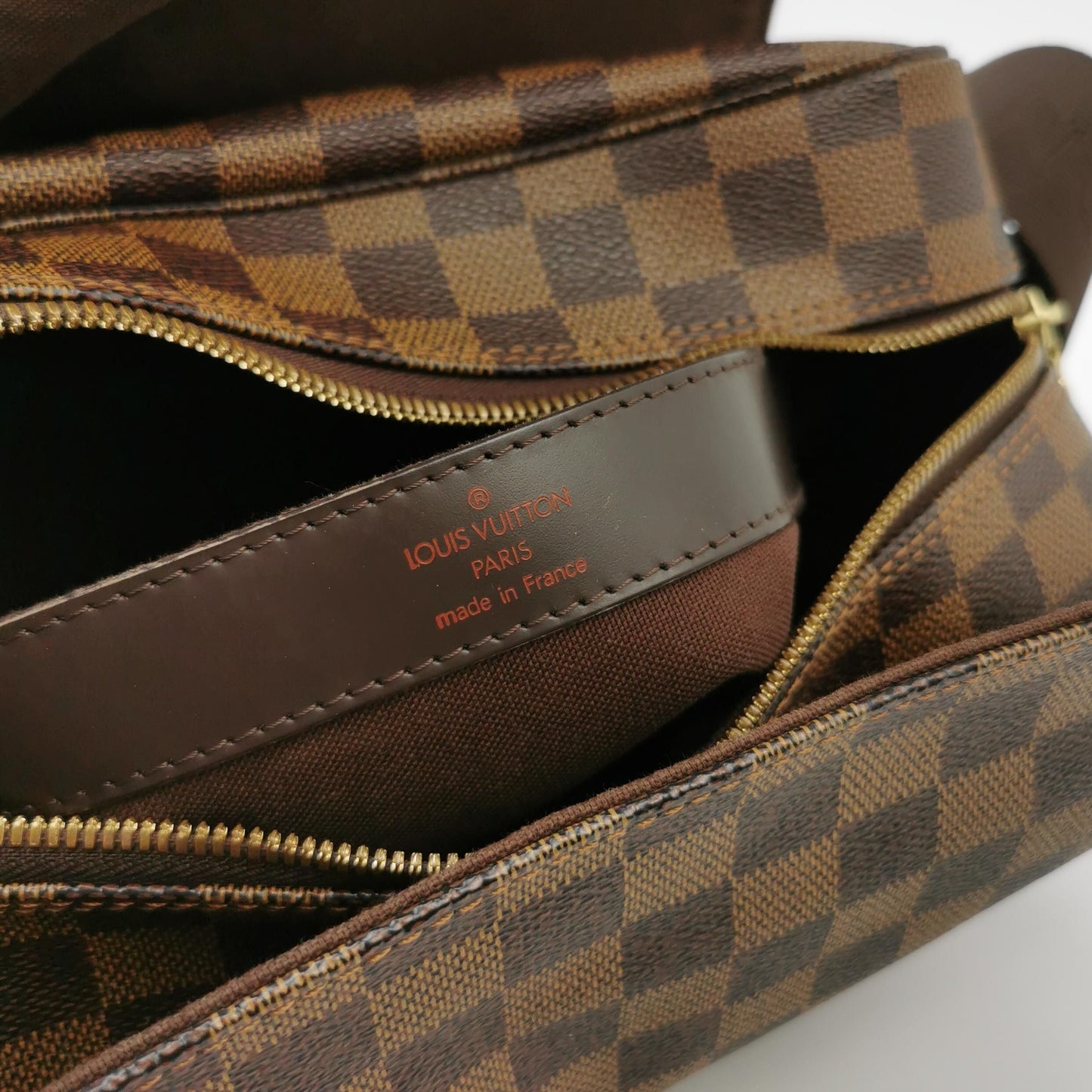 Preloved GLM-Naviglio Leather Checkered Flap Messenger Crossbody Bag 250326781122316
