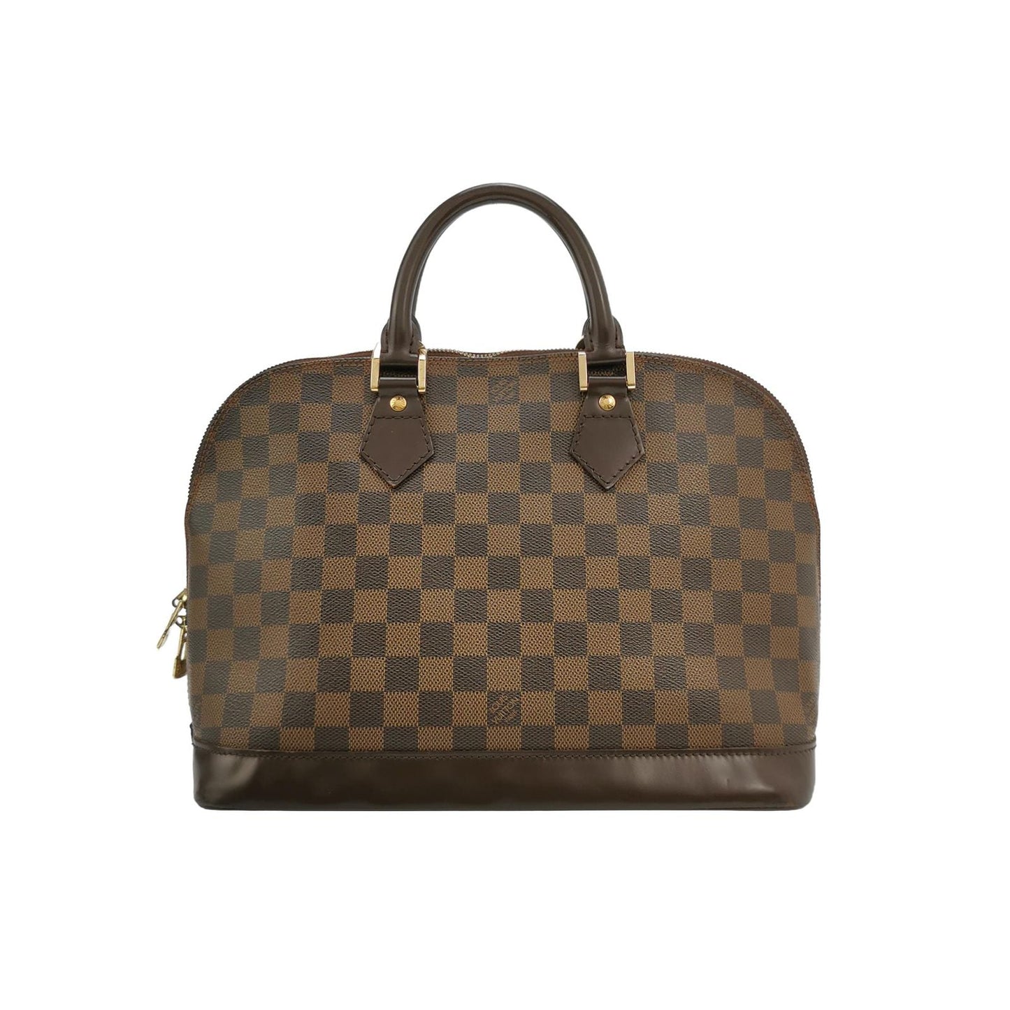 Preloved GLM-Alma Small Checkered Leather Shell Handbag 24092078872386