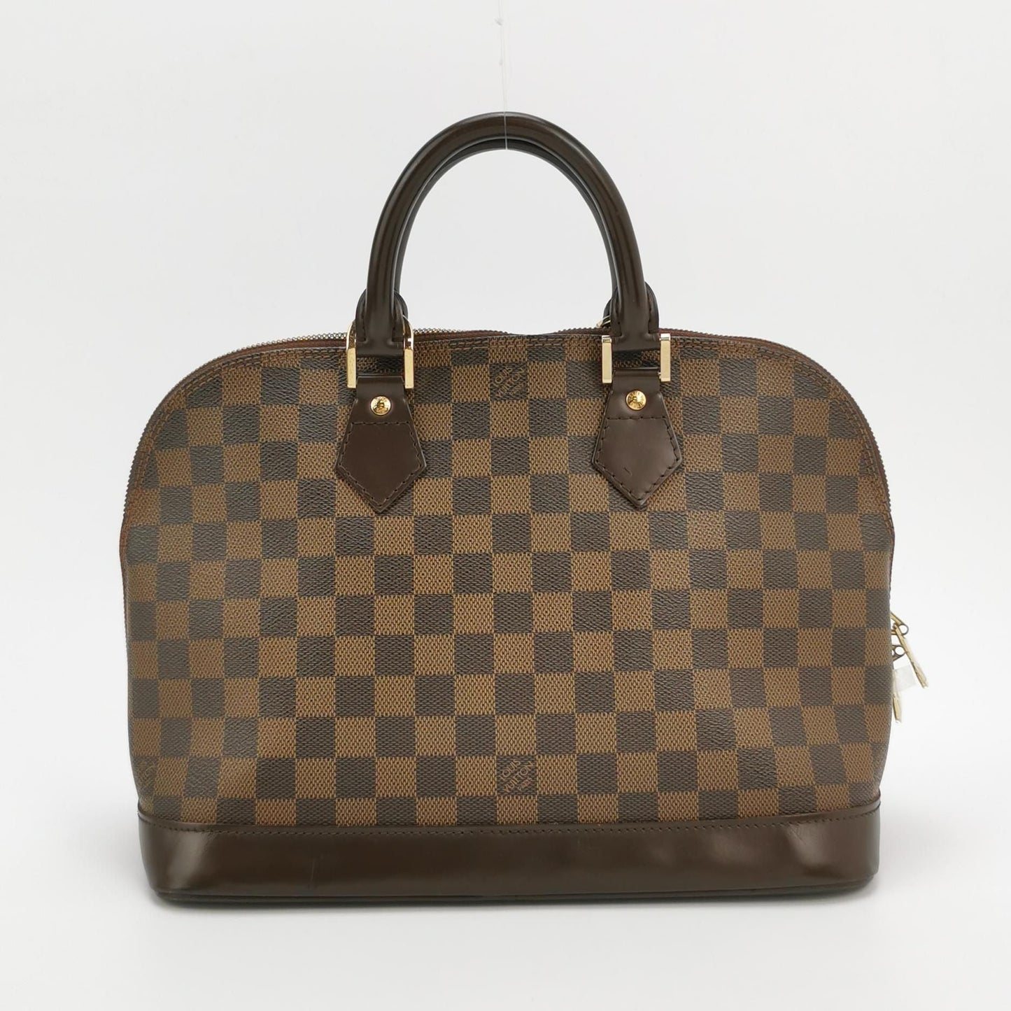 Preloved GLM-Alma Small Checkered Leather Shell Handbag 24092078872386