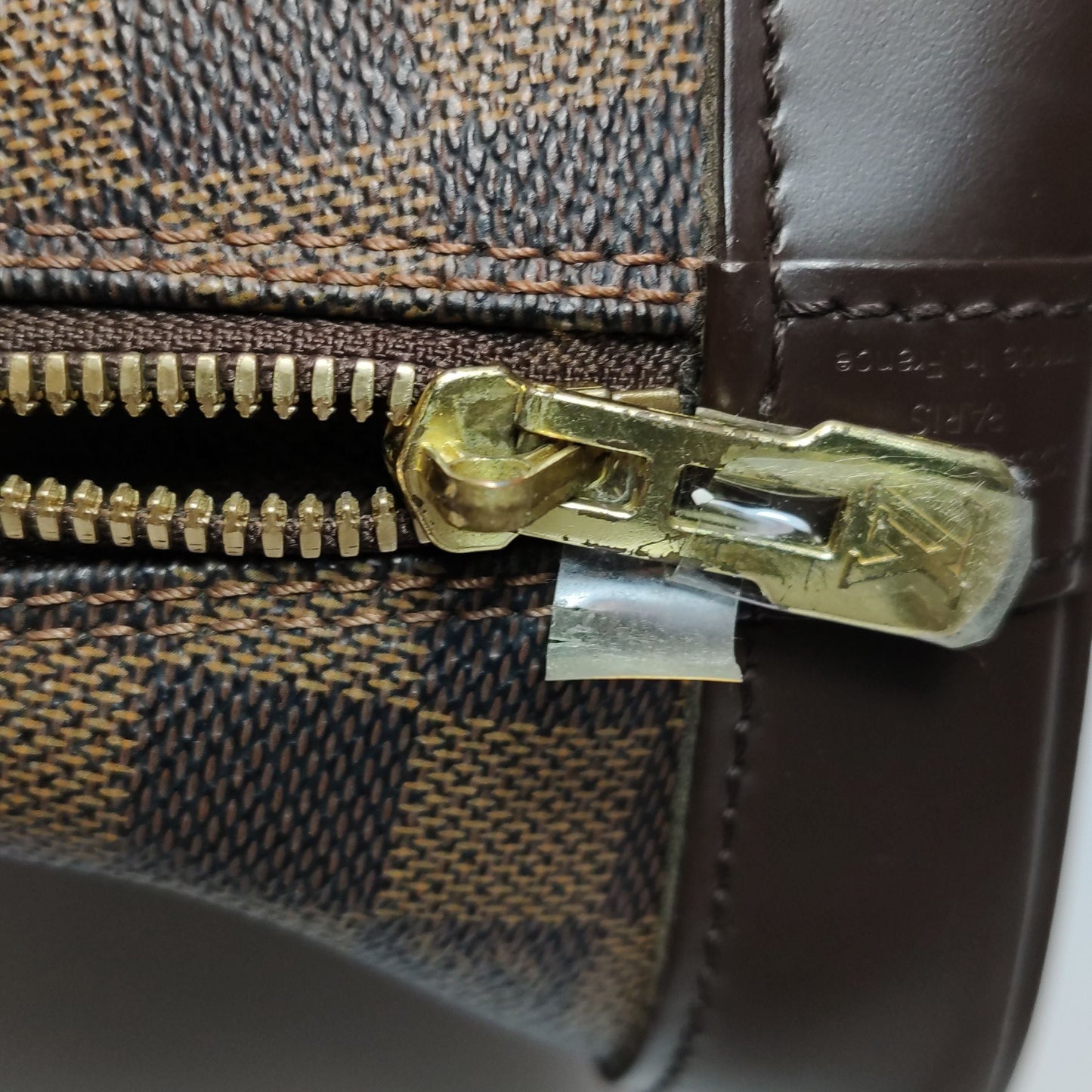 Preloved GLM-Alma Small Checkered Leather Shell Handbag 24092078872386
