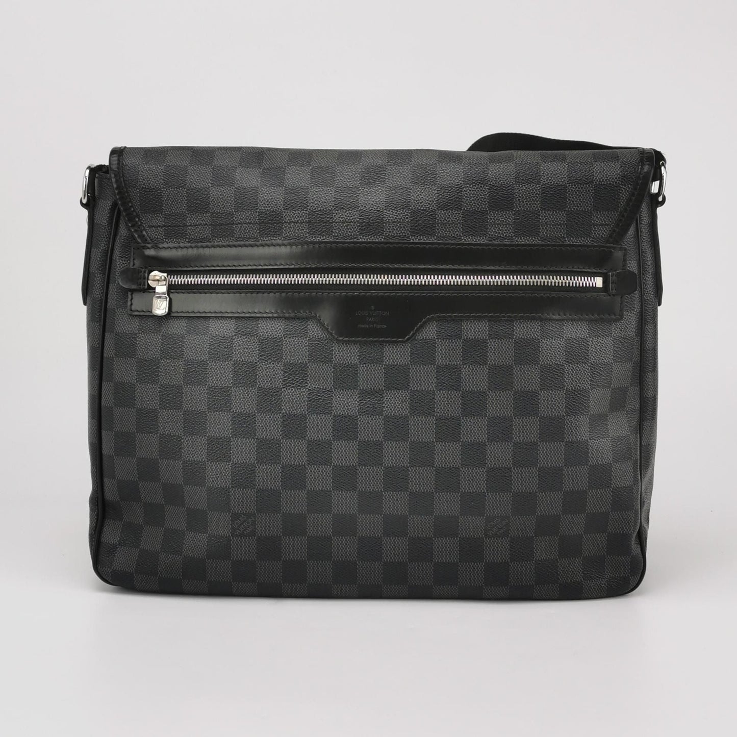Preloved GLM-Leather Checkerboard Flap Messenger Crossbody Shoulder Bag 250326781122048