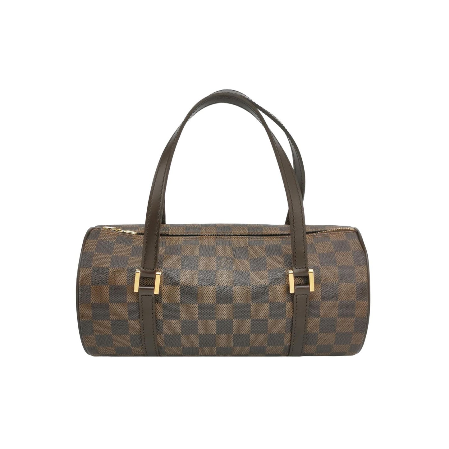 Preloved GLM-Papillon Medium Checkerboard Round Barrel Handbag 250325781120492