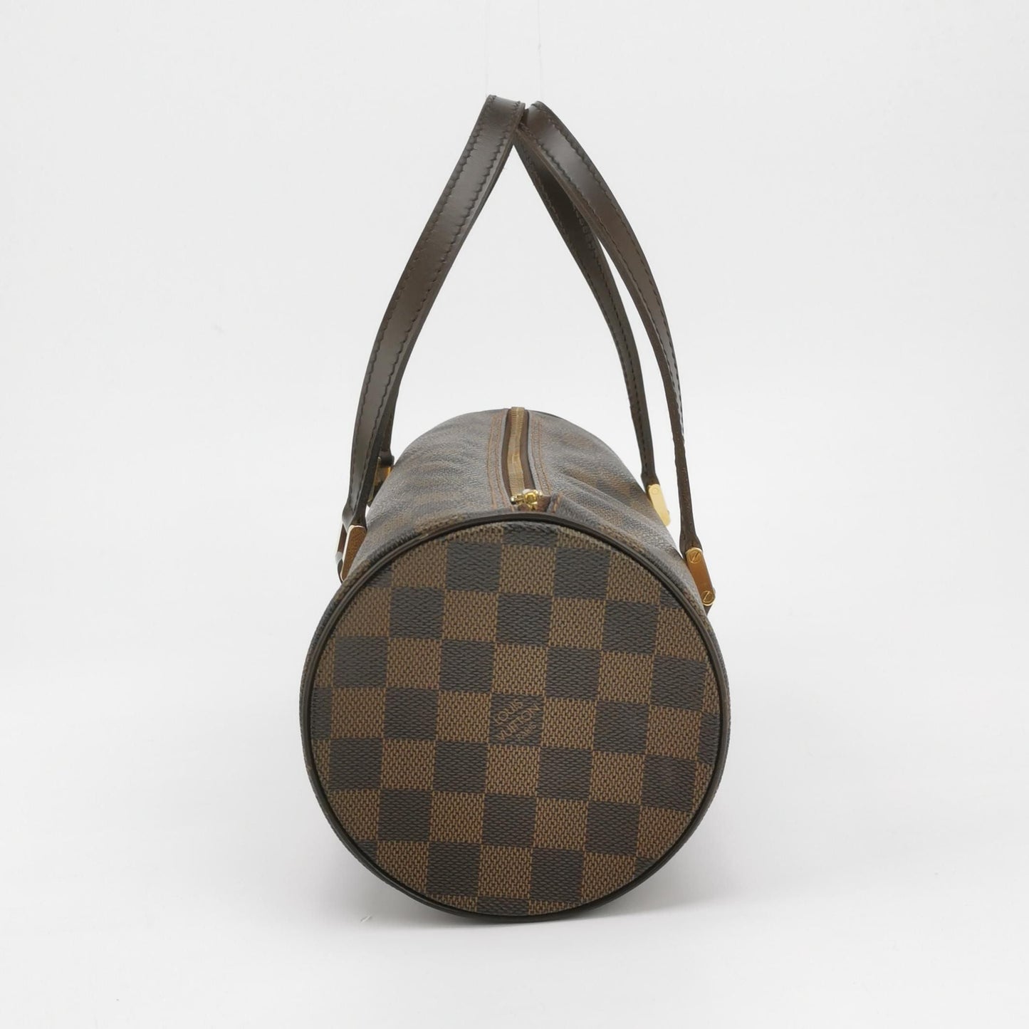 Preloved GLM-Papillon Medium Checkerboard Round Barrel Handbag 250325781120492