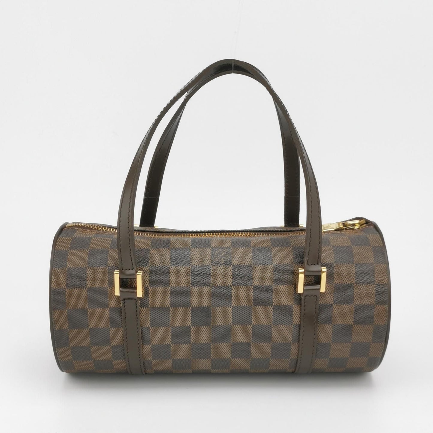 Preloved GLM-Papillon Medium Checkerboard Round Barrel Handbag 250325781120492