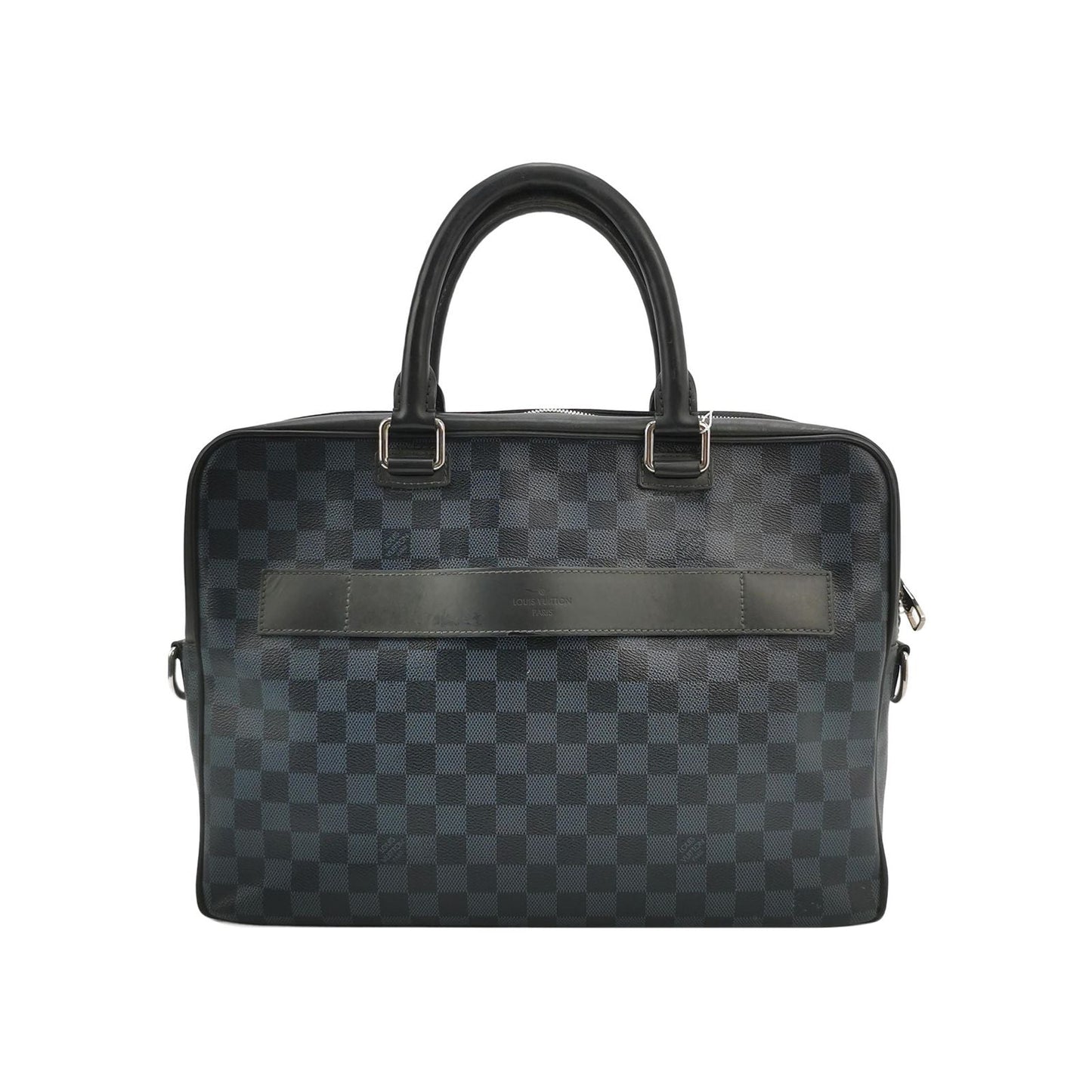 Preloved GLM-Porte Documents Leather Checkerboard Logo Briefcase Handbag 250322781115994