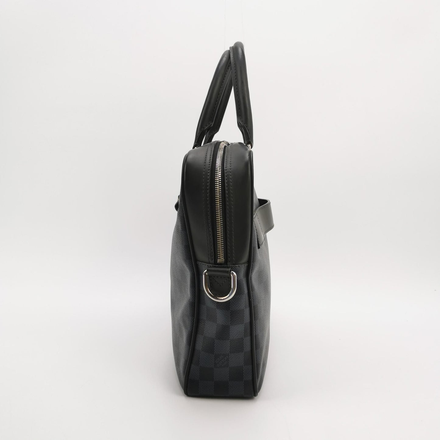 Preloved GLM-Porte Documents Leather Checkerboard Logo Briefcase Handbag 250322781115994