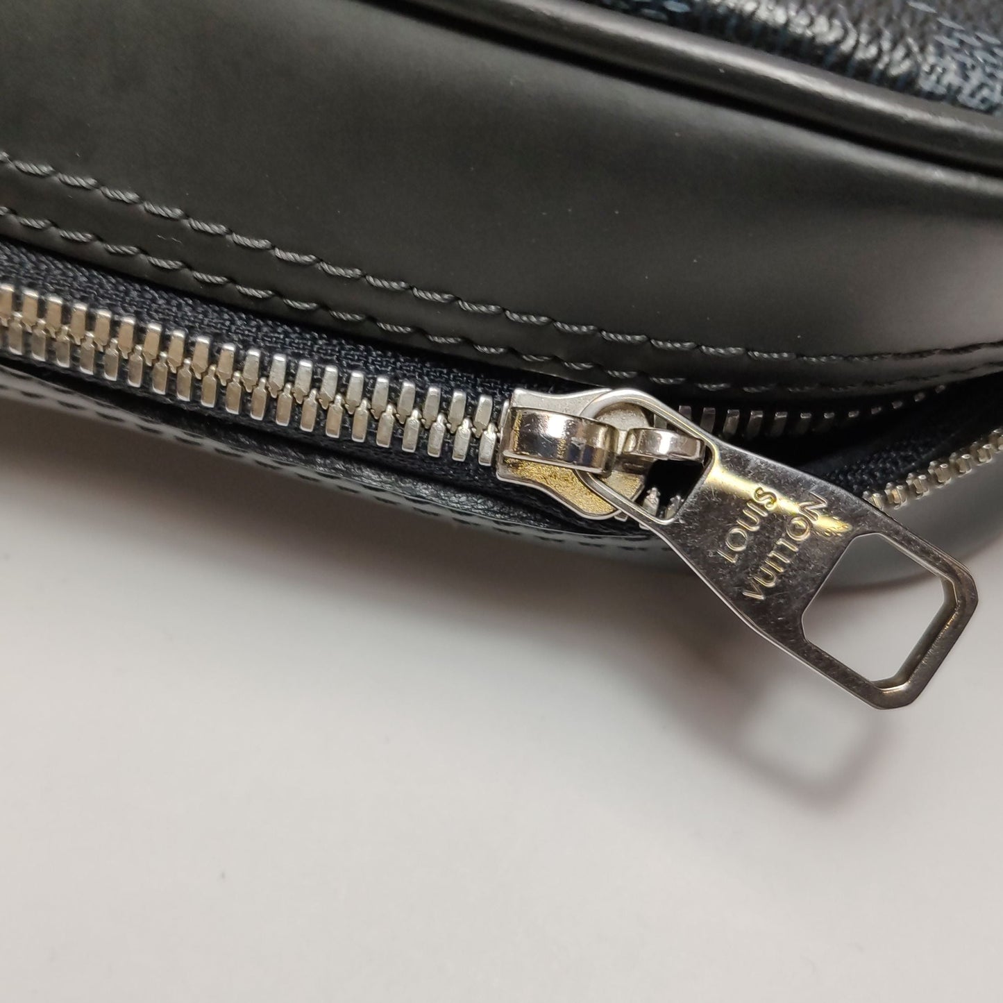 Preloved GLM-Porte Documents Leather Checkerboard Logo Briefcase Handbag 250322781115994