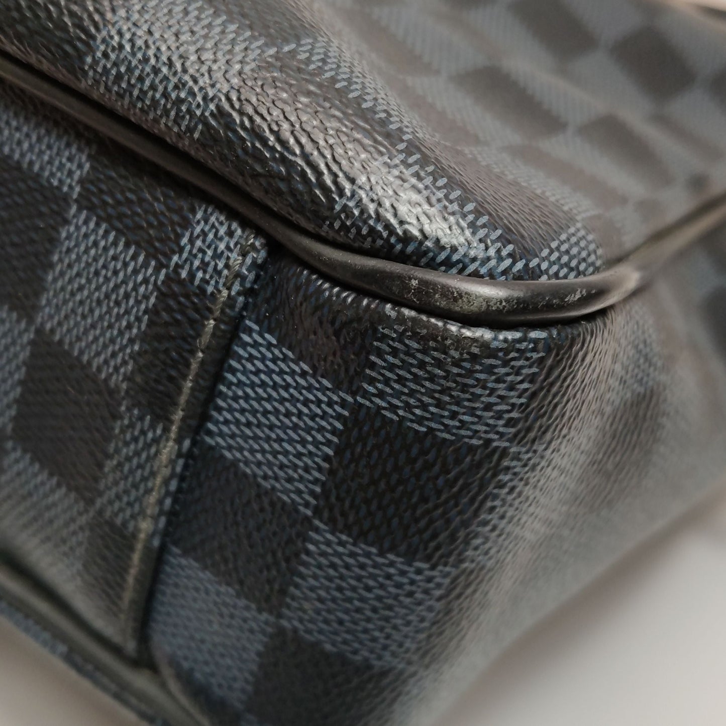 Preloved GLM-Porte Documents Leather Checkerboard Logo Briefcase Handbag 250322781115994