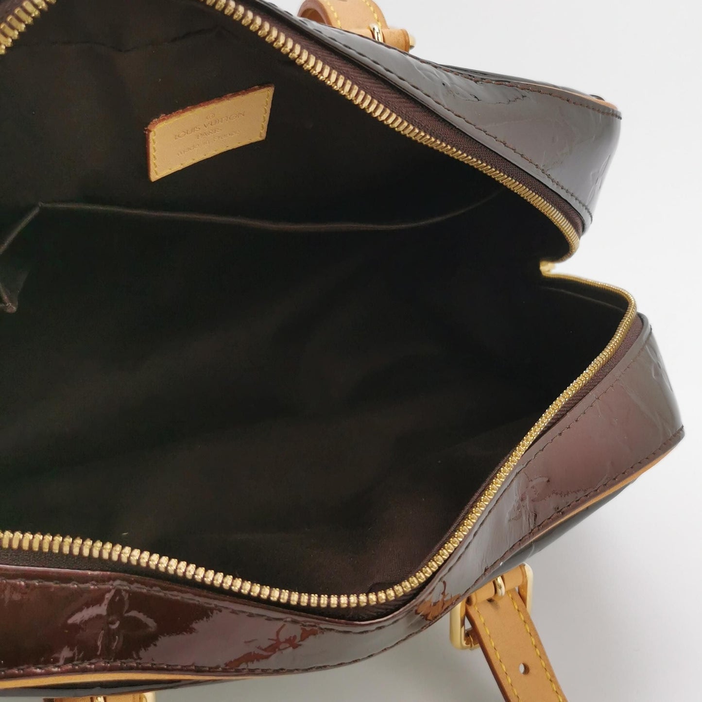 Preloved GLM-Summit Drive Patent Leather and Vegetable-Tanned Leather Shoulder Bag 250319781112520