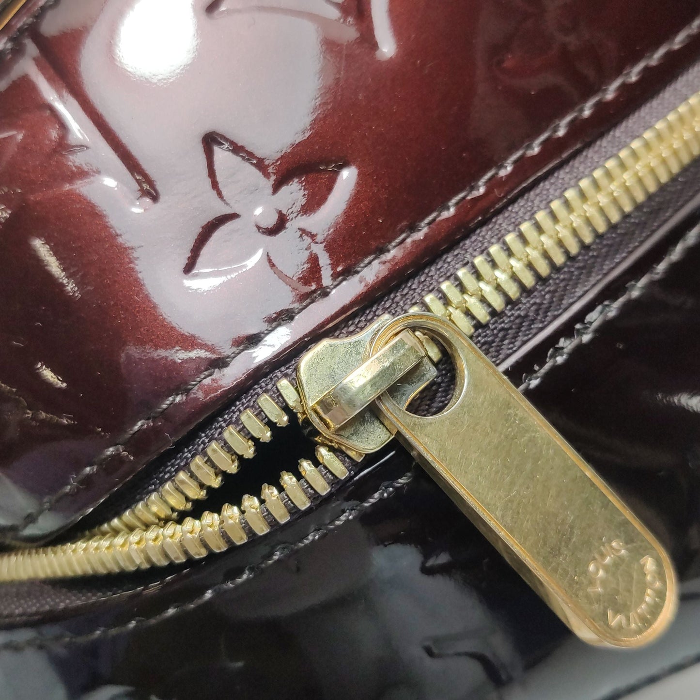 Preloved GLM-Summit Drive Patent Leather and Vegetable-Tanned Leather Shoulder Bag 250319781112520