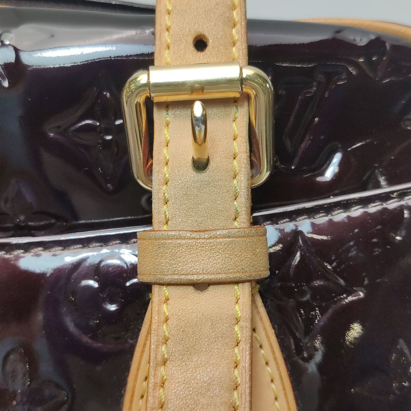 Preloved GLM-Summit Drive Patent Leather and Vegetable-Tanned Leather Shoulder Bag 250319781112520