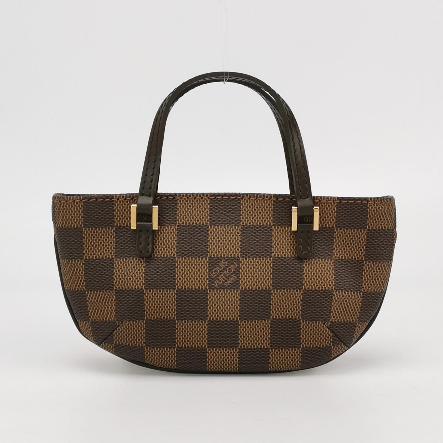Preloved GLM-Manosque Leather Checkerboard Handbag 250318781110331