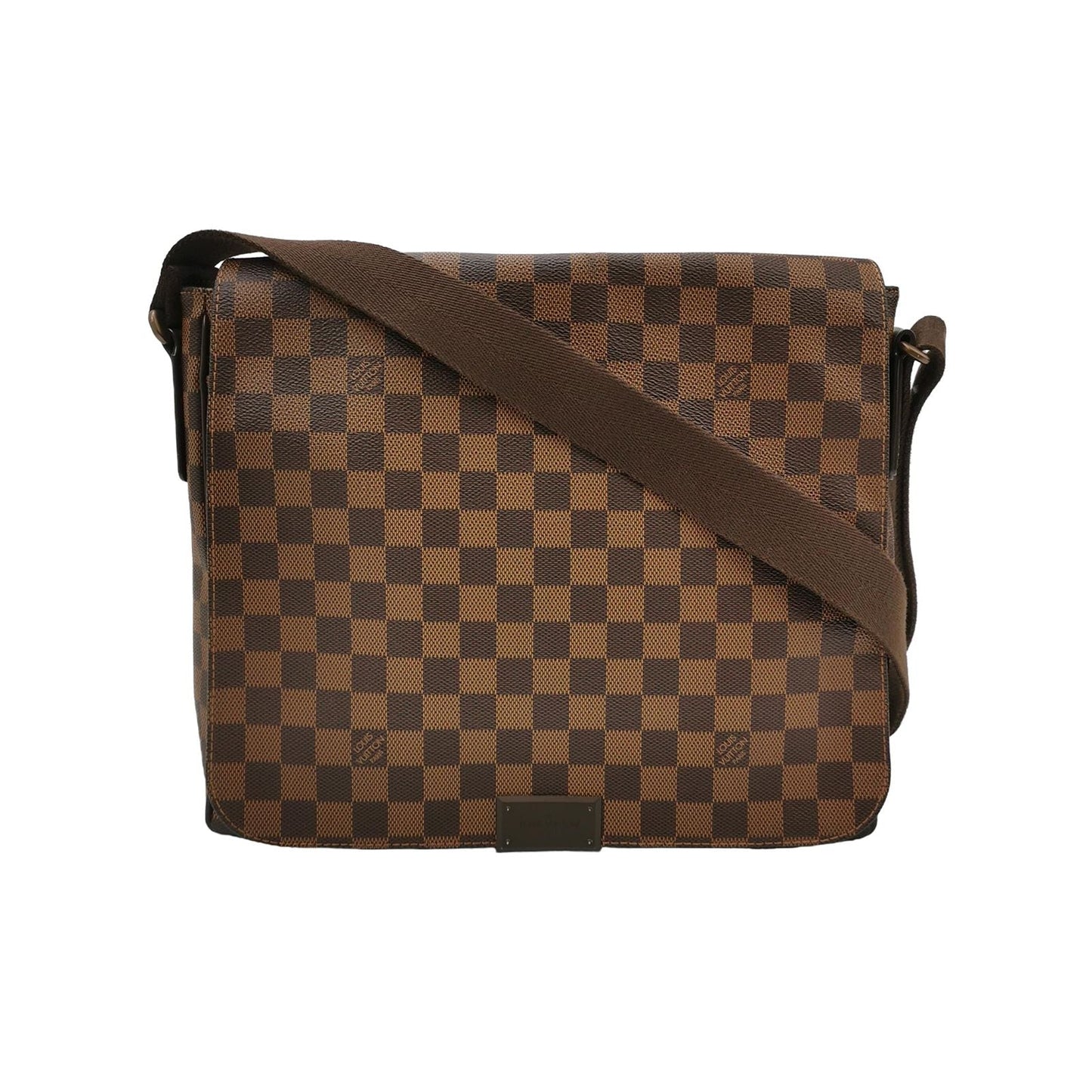 Preloved GLM-Leather Checkerboard Flap Shoulder Bag 250315781106579