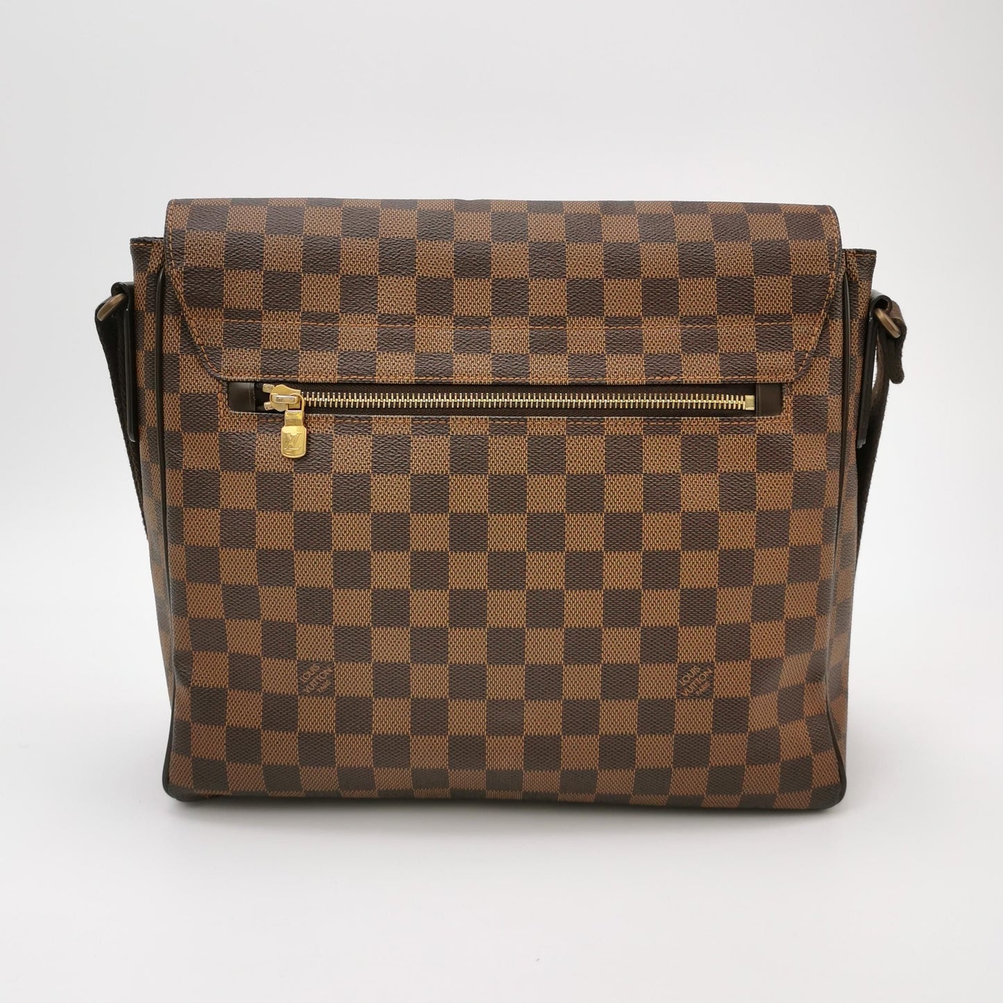 Preloved GLM-Leather Checkerboard Flap Shoulder Bag 250315781106579