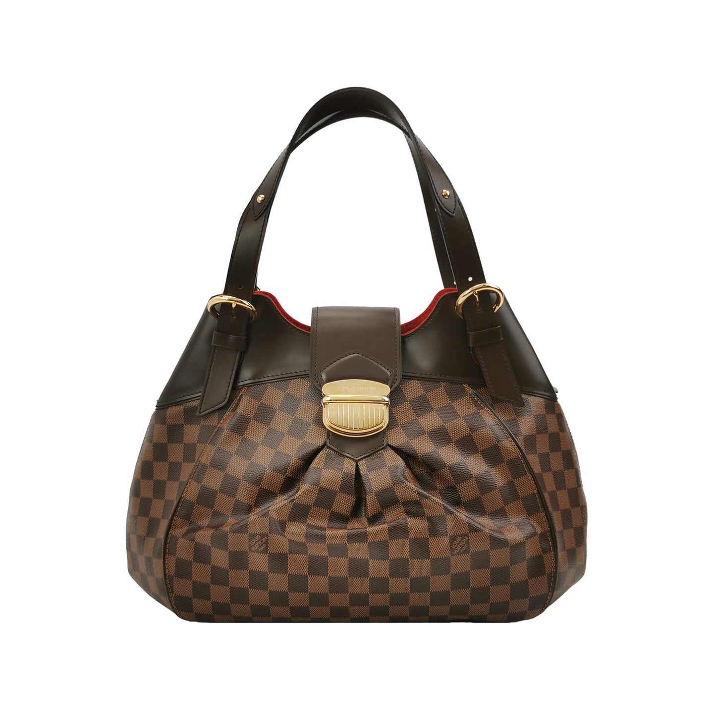 Preloved GLM-Sistina Large Leather Checkerboard Snap Shoulder Bag 250316781107755