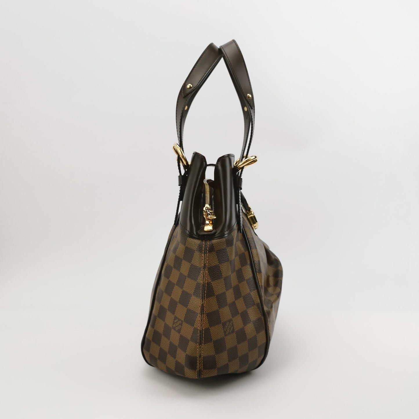 Preloved GLM-Sistina Large Leather Checkerboard Snap Shoulder Bag 250316781107755