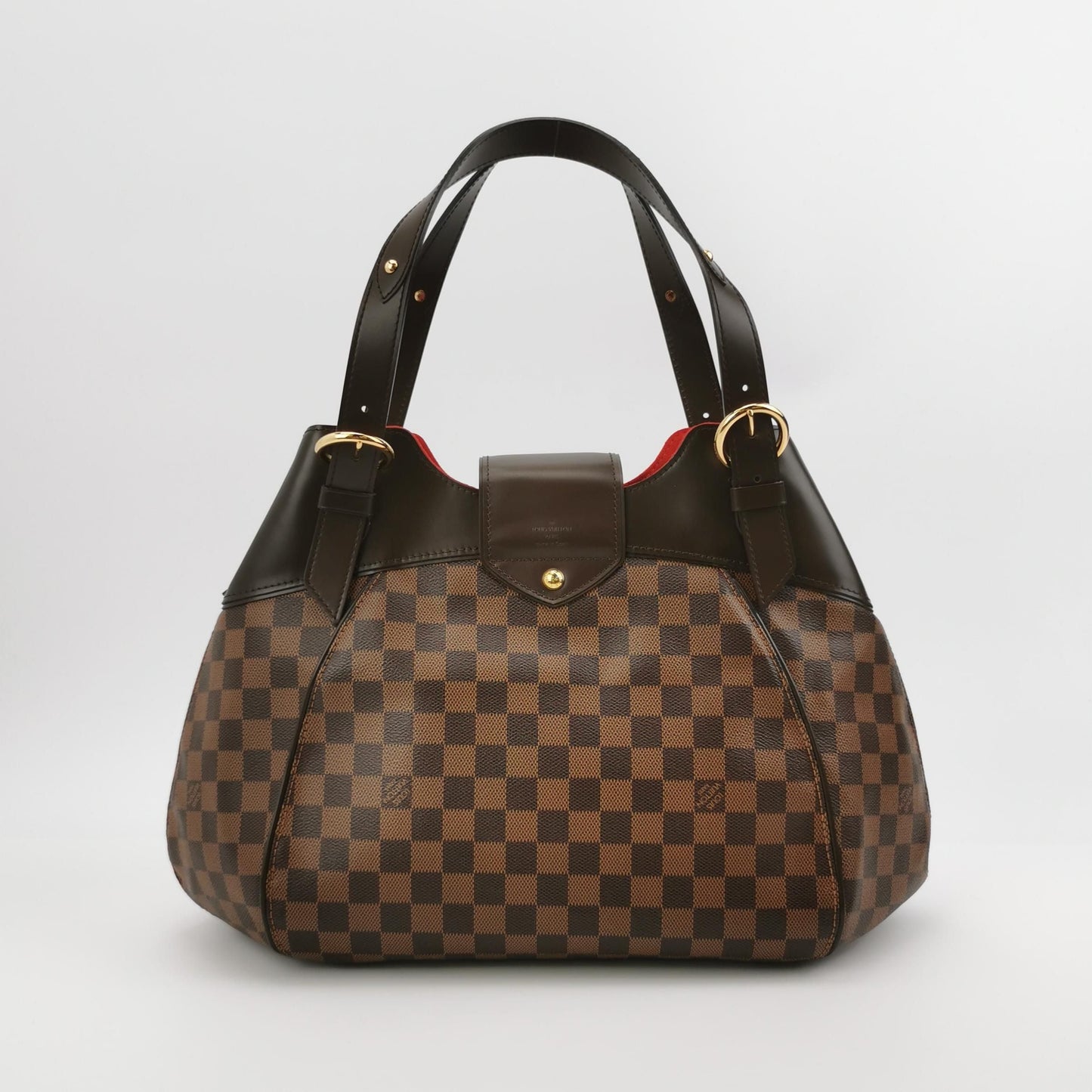 Preloved GLM-Sistina Large Leather Checkerboard Snap Shoulder Bag 250316781107755