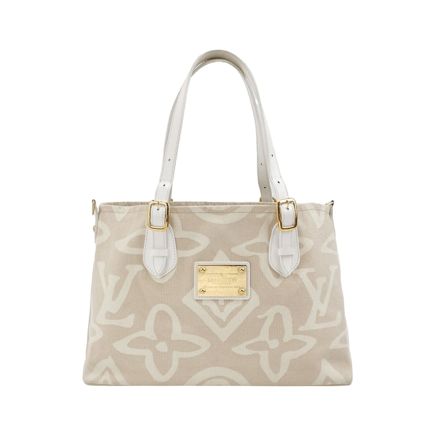 Preloved GLM-Tahitienne Leather and Canvas Tote Bag 250315781106631
