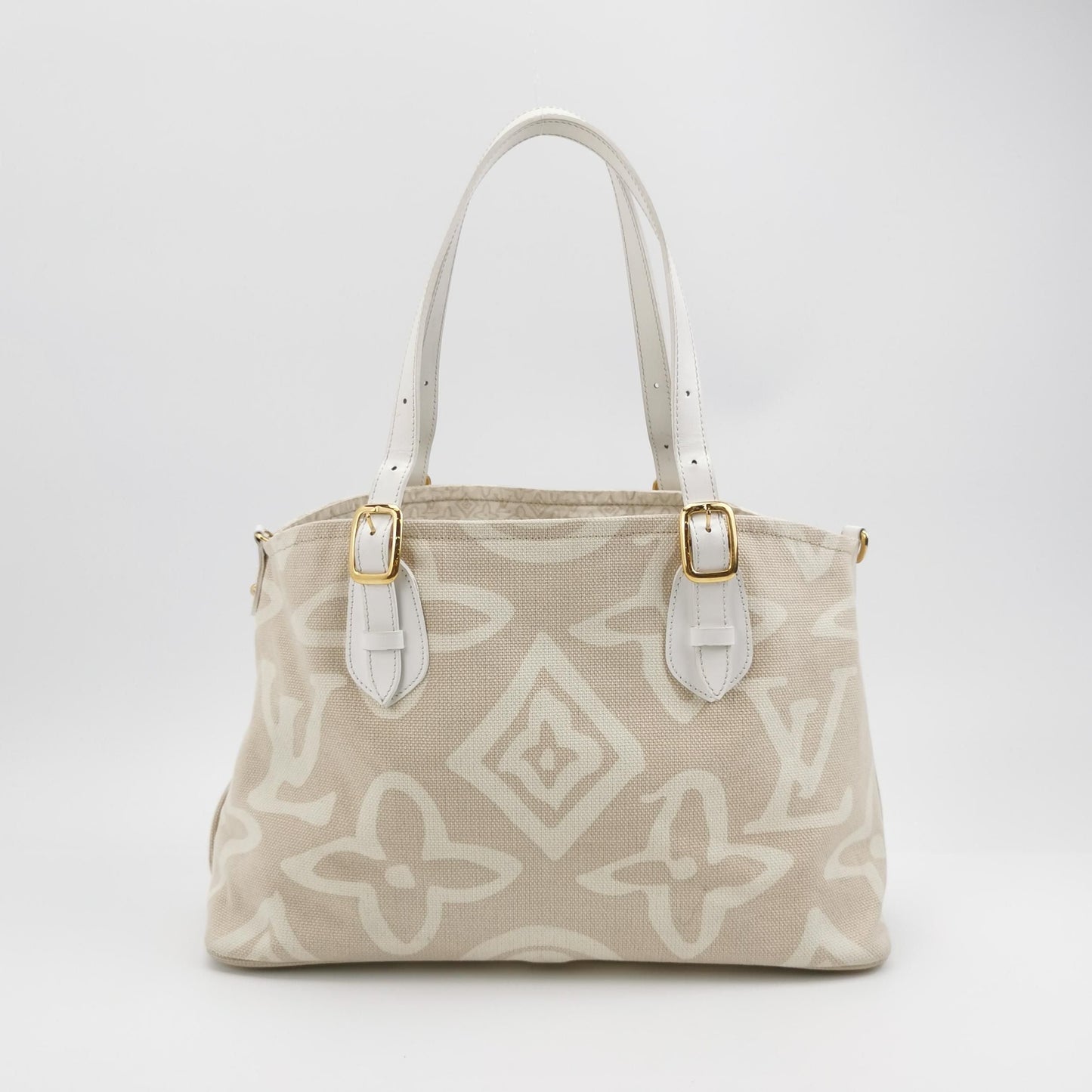 Preloved GLM-Tahitienne Leather and Canvas Tote Bag 250315781106631