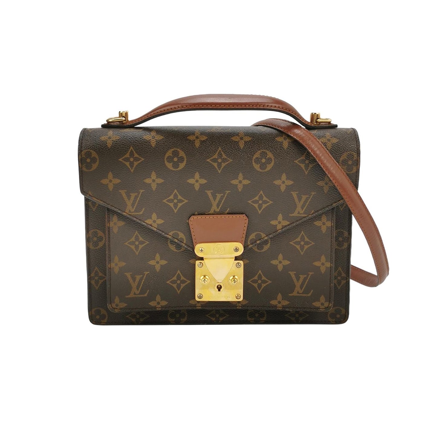 Preloved GLM-Monceau Small Monogram S-lock Crossbody Shoulder Bag 250313781103008